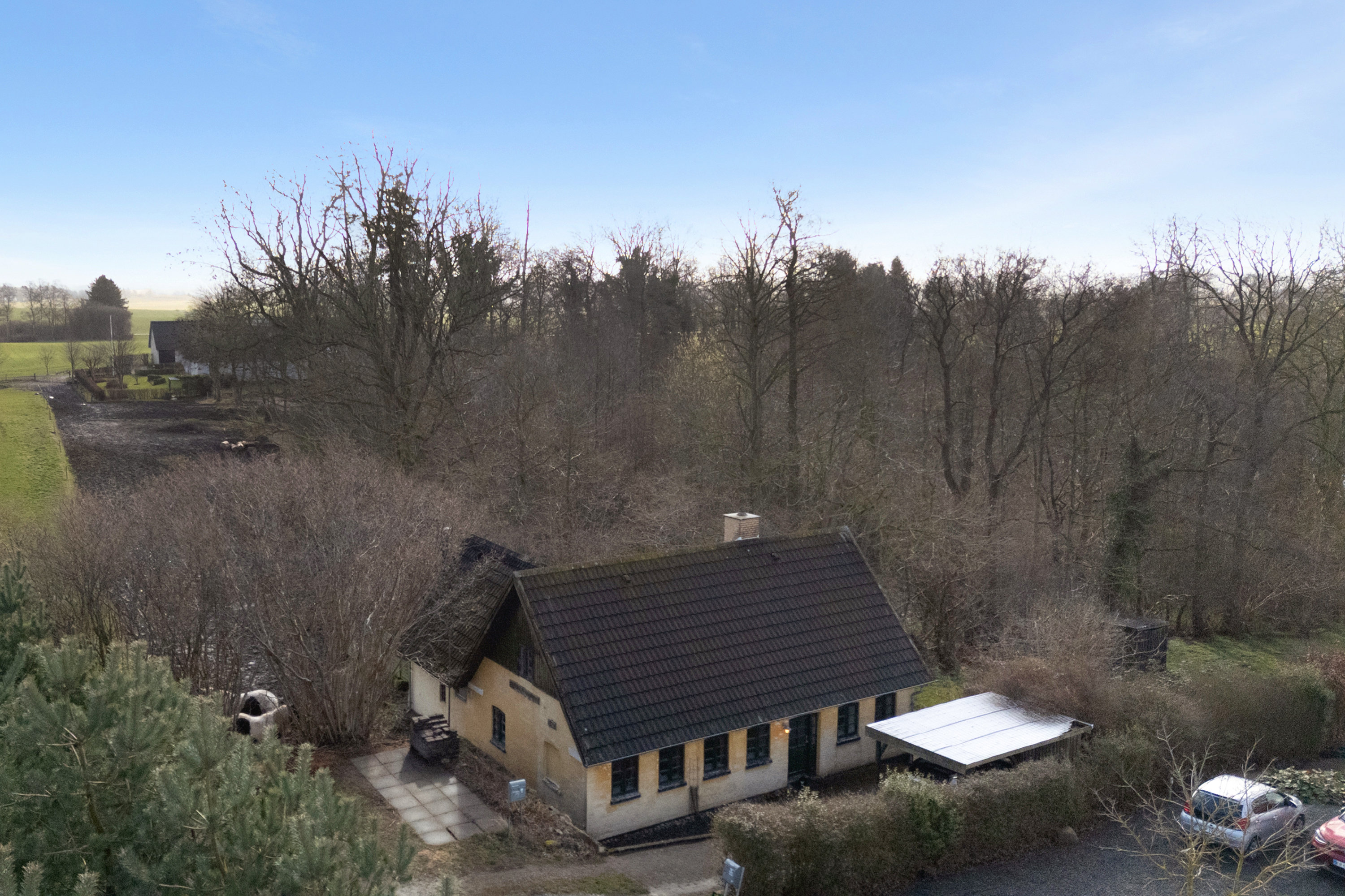 Fremhævet luftfoto billede i fuldskærmstilstand. Billede af Vøjstrupvej 37, Nr Broby, 5672 Broby