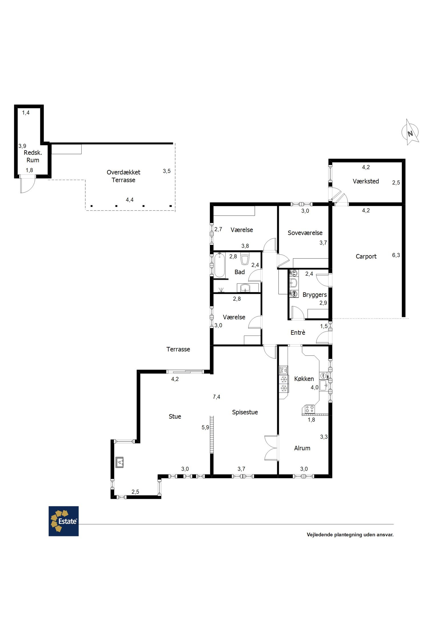 Plantegninger billede af Sønderager 7, 6731 Tjæreborg