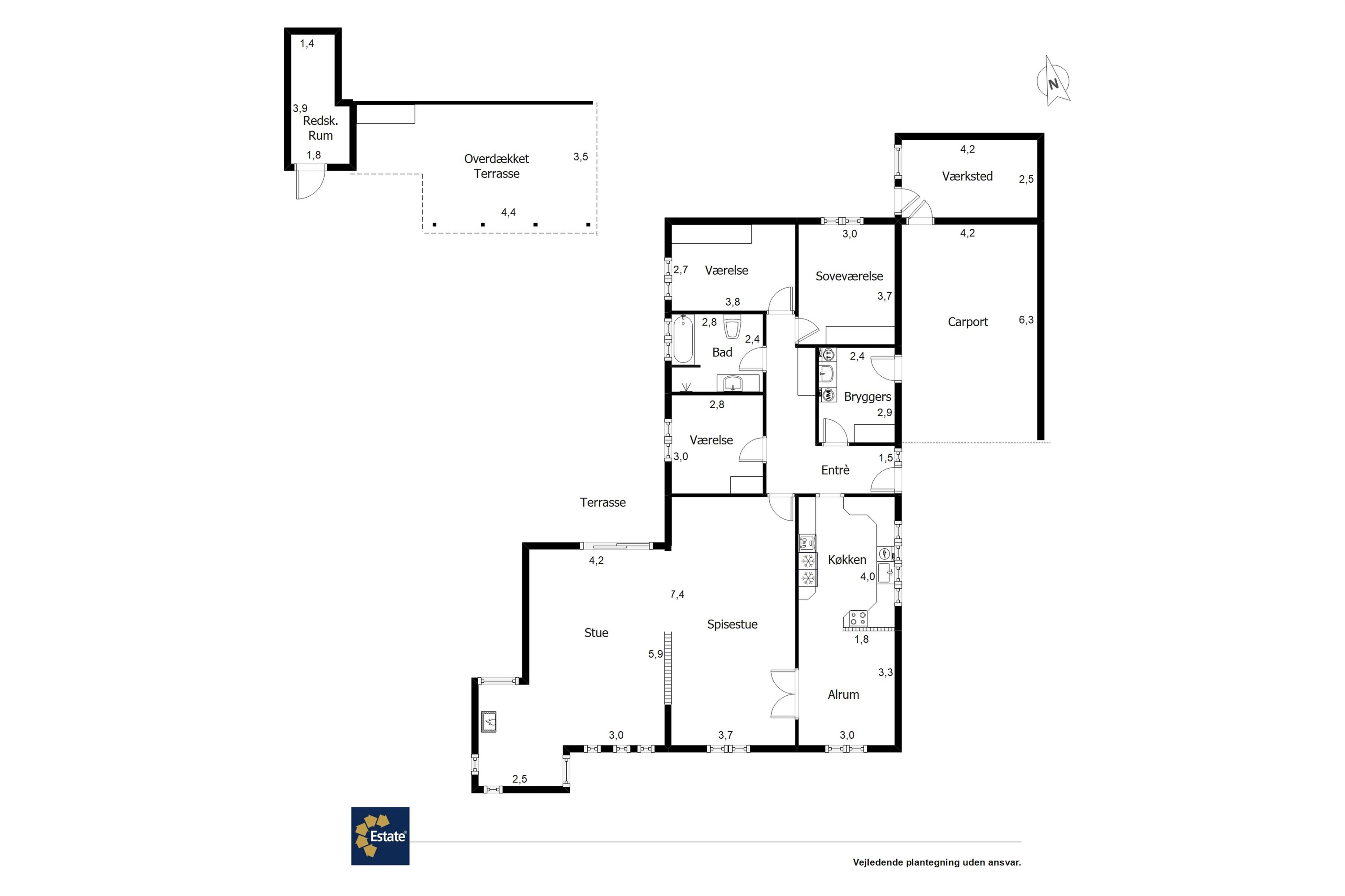 Plantegninger billede af Sønderager 7, 6731 Tjæreborg