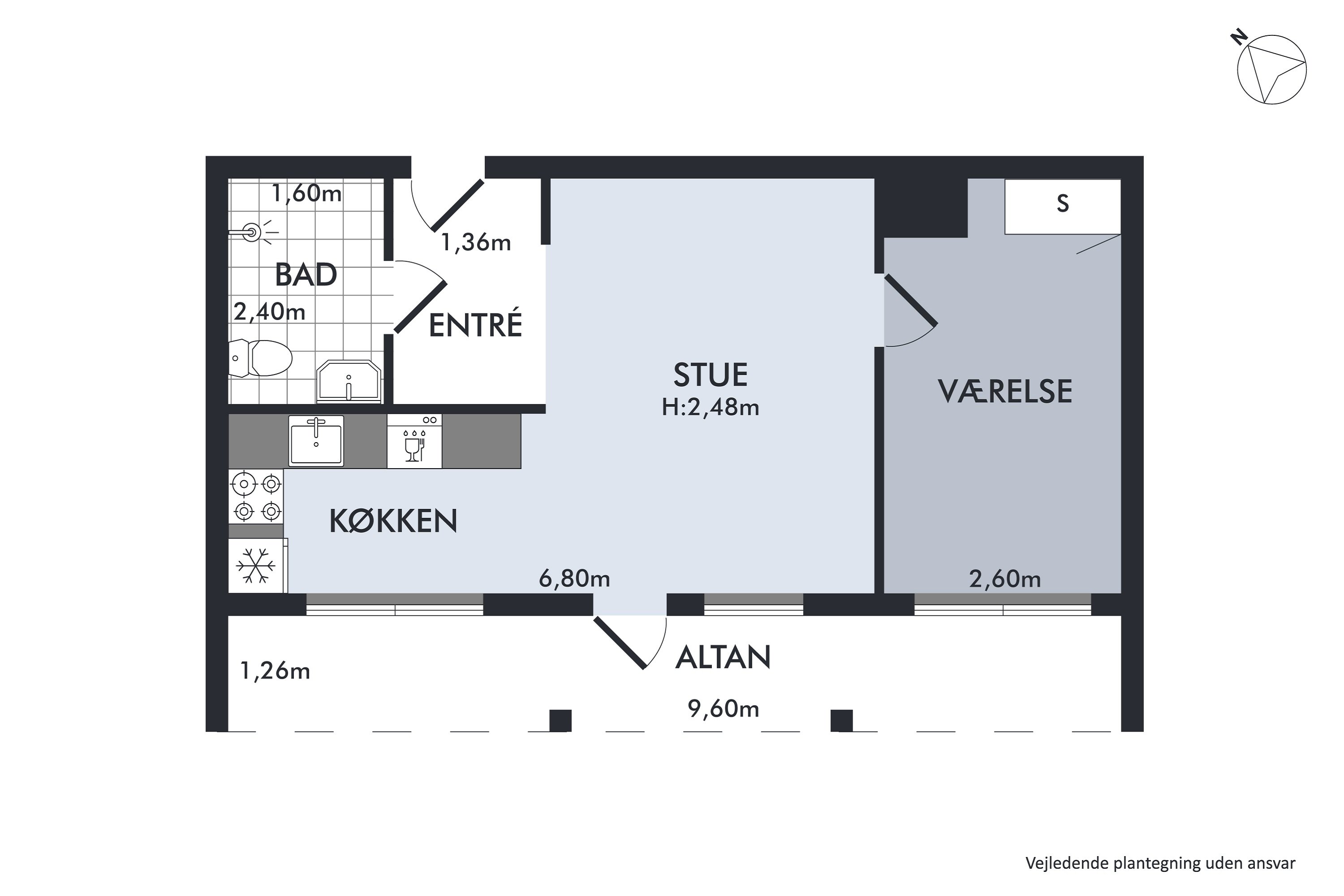 Plantegninger billede af Bredebovej 27, st.. mf., 2800 Kongens Lyngby
