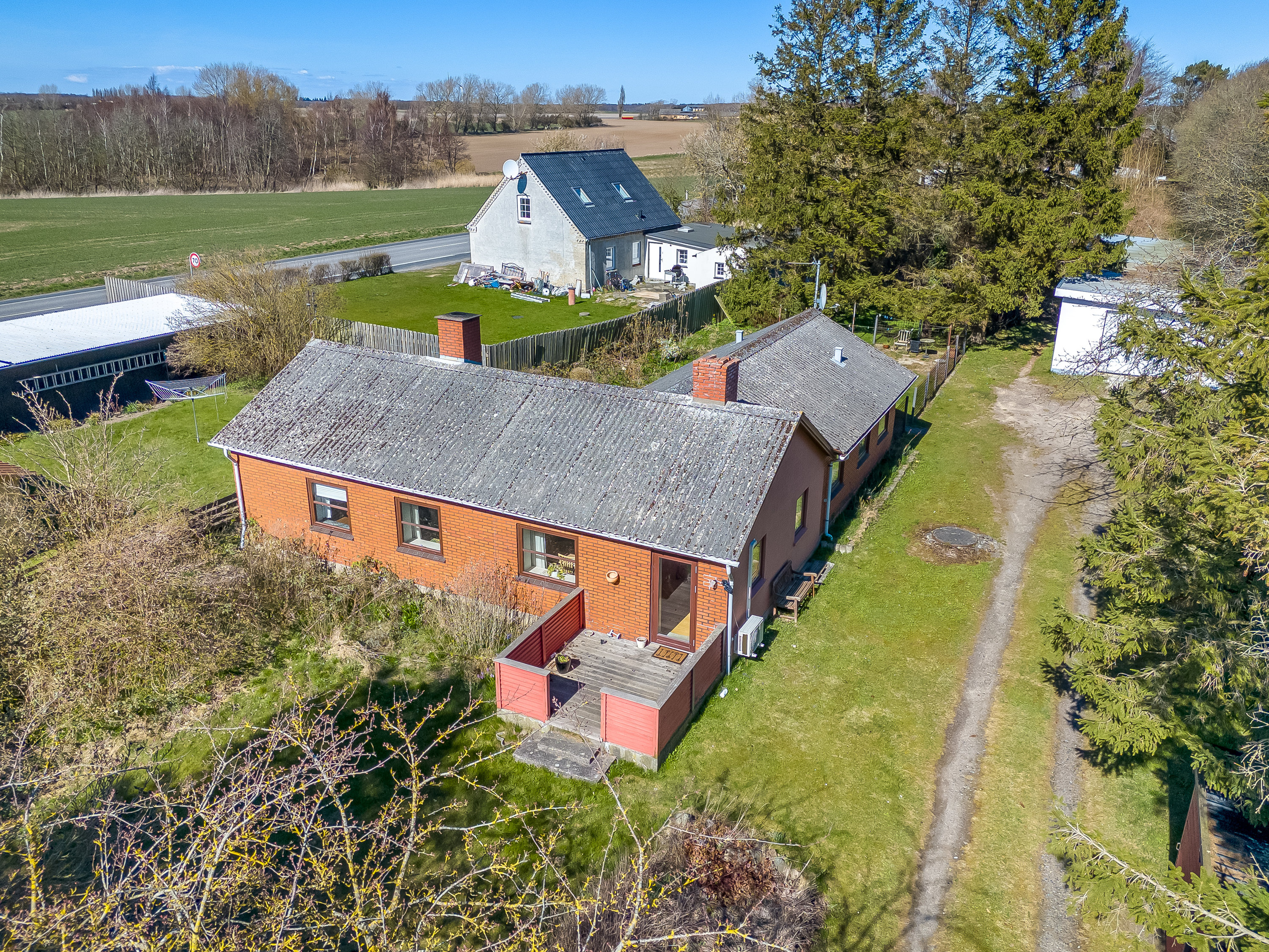 Villa: Luftfoto på Bymarken 14, Nagelsti, 4891 Toreby L