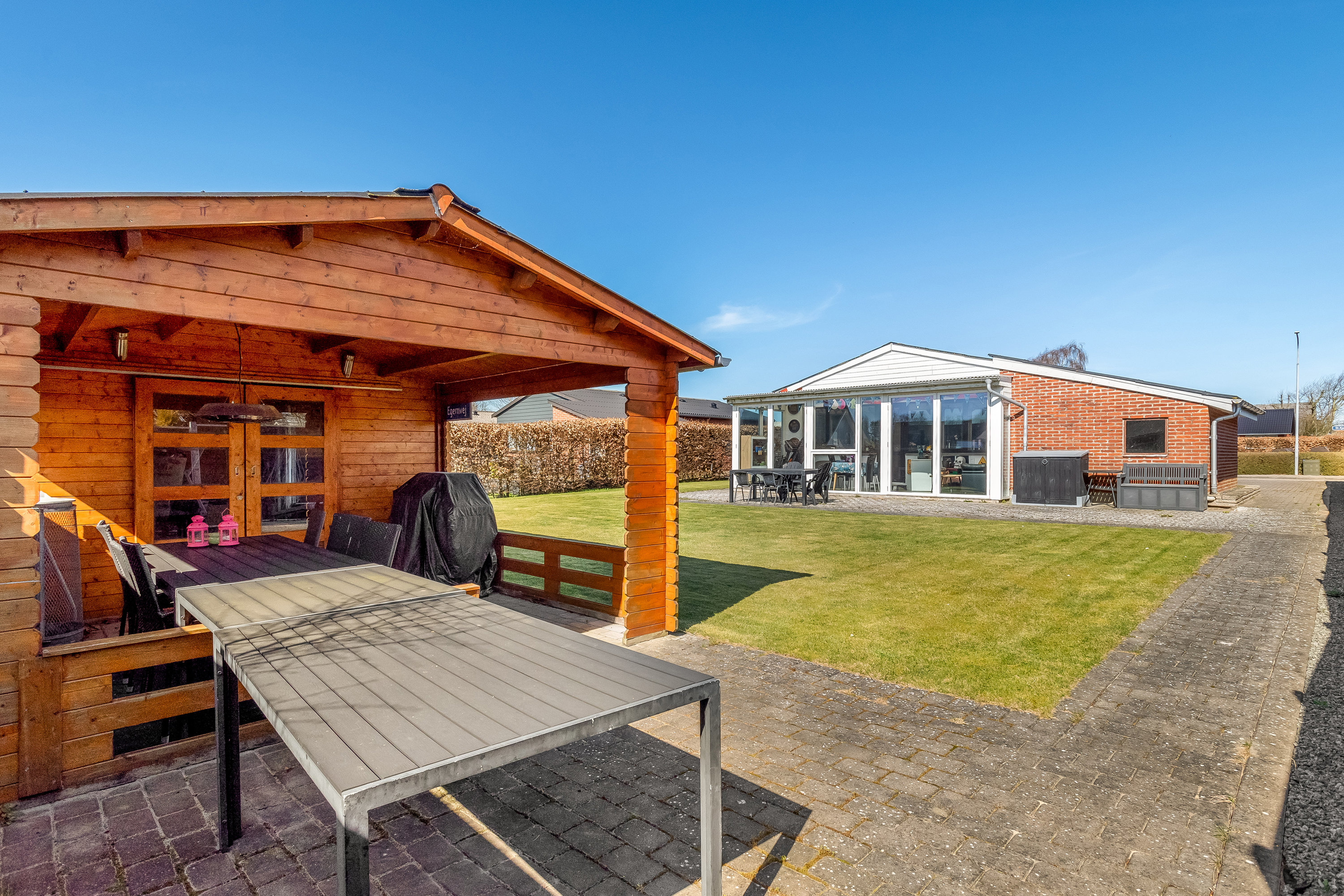 Fremhævet overdækket terrasse billede i fuldskærmstilstand. Billede af Store Kjærgaardsvej 7, 6940 Lem St