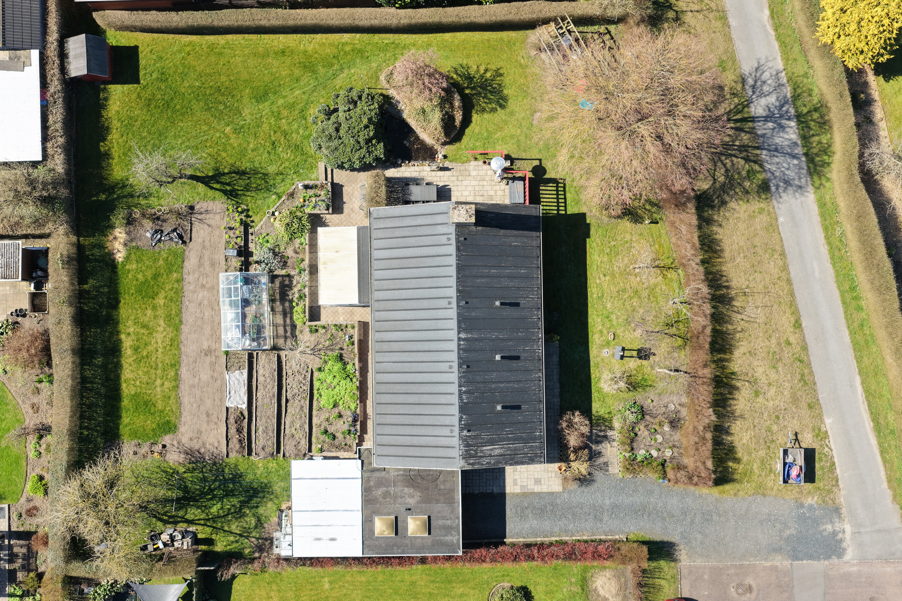 Fremhævet luftfoto billede i fuldskærmstilstand. Billede af Møllebakken 57, Vejle, 5672 Broby