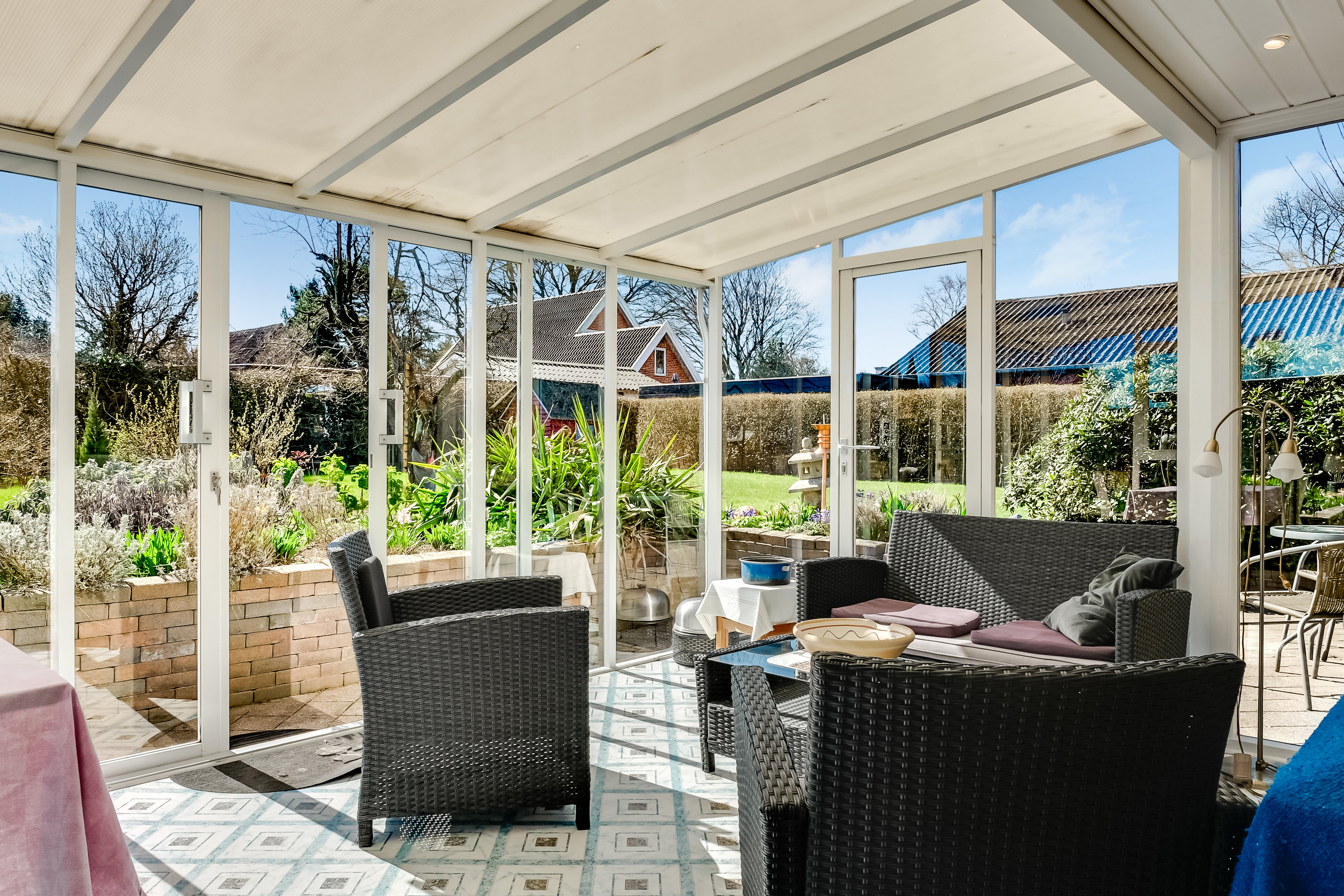 Fremhævet overdækket terrasse billede i fuldskærmstilstand. Billede af Møllebakken 57, Vejle, 5672 Broby