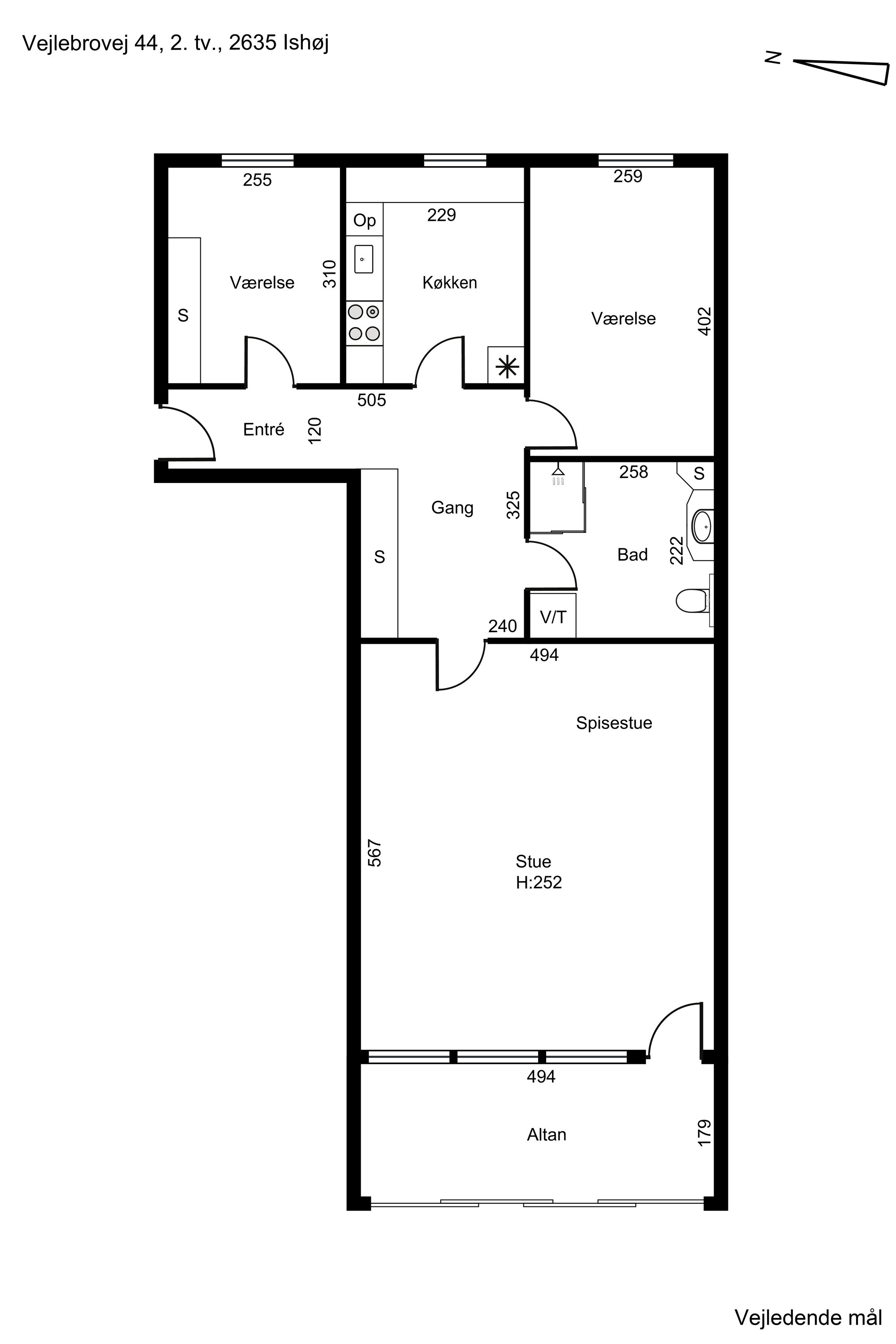 Plantegninger billede af Vejlebrovej 44, 2. tv., 2635 Ishøj