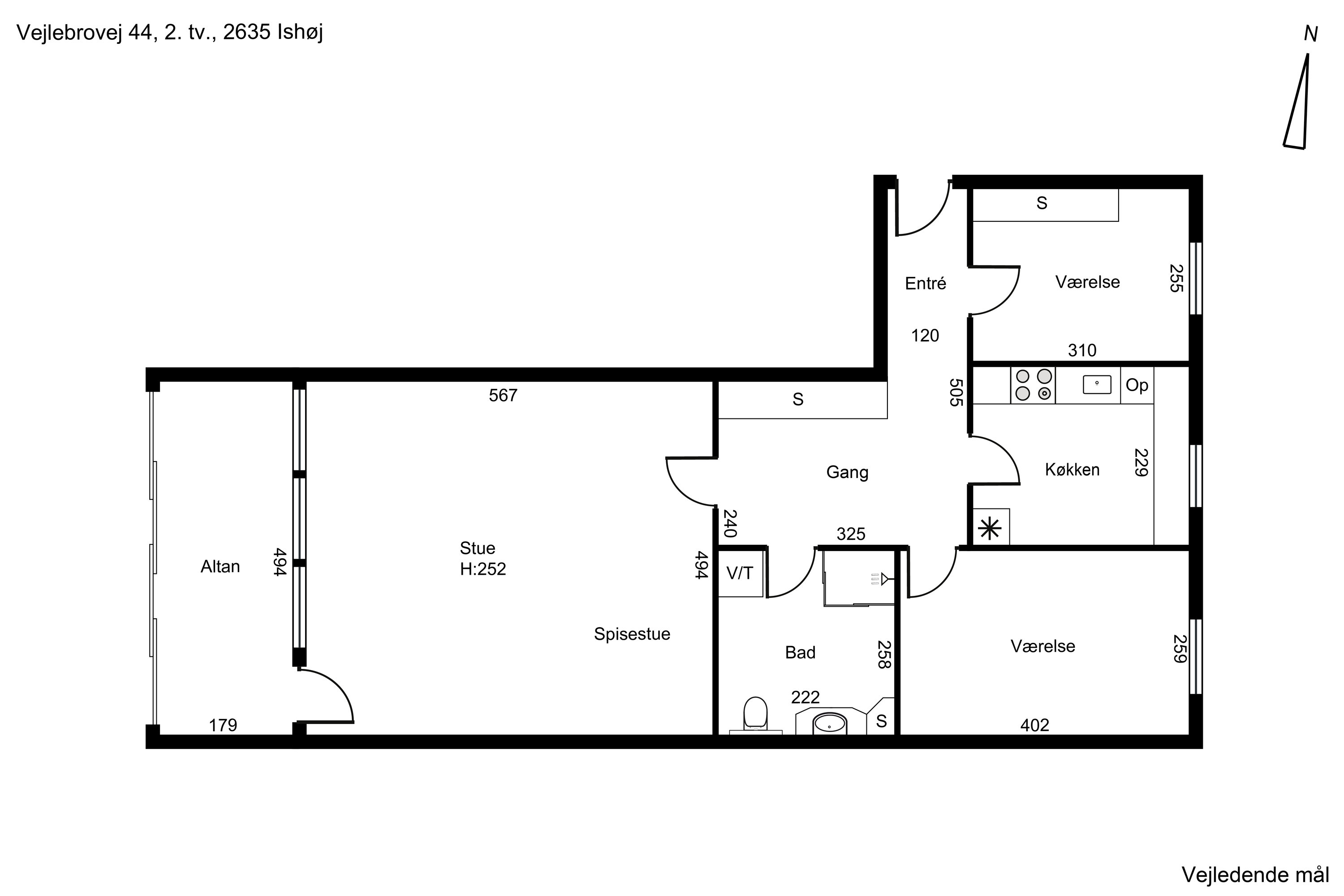 Plantegninger billede af Vejlebrovej 44, 2. tv., 2635 Ishøj