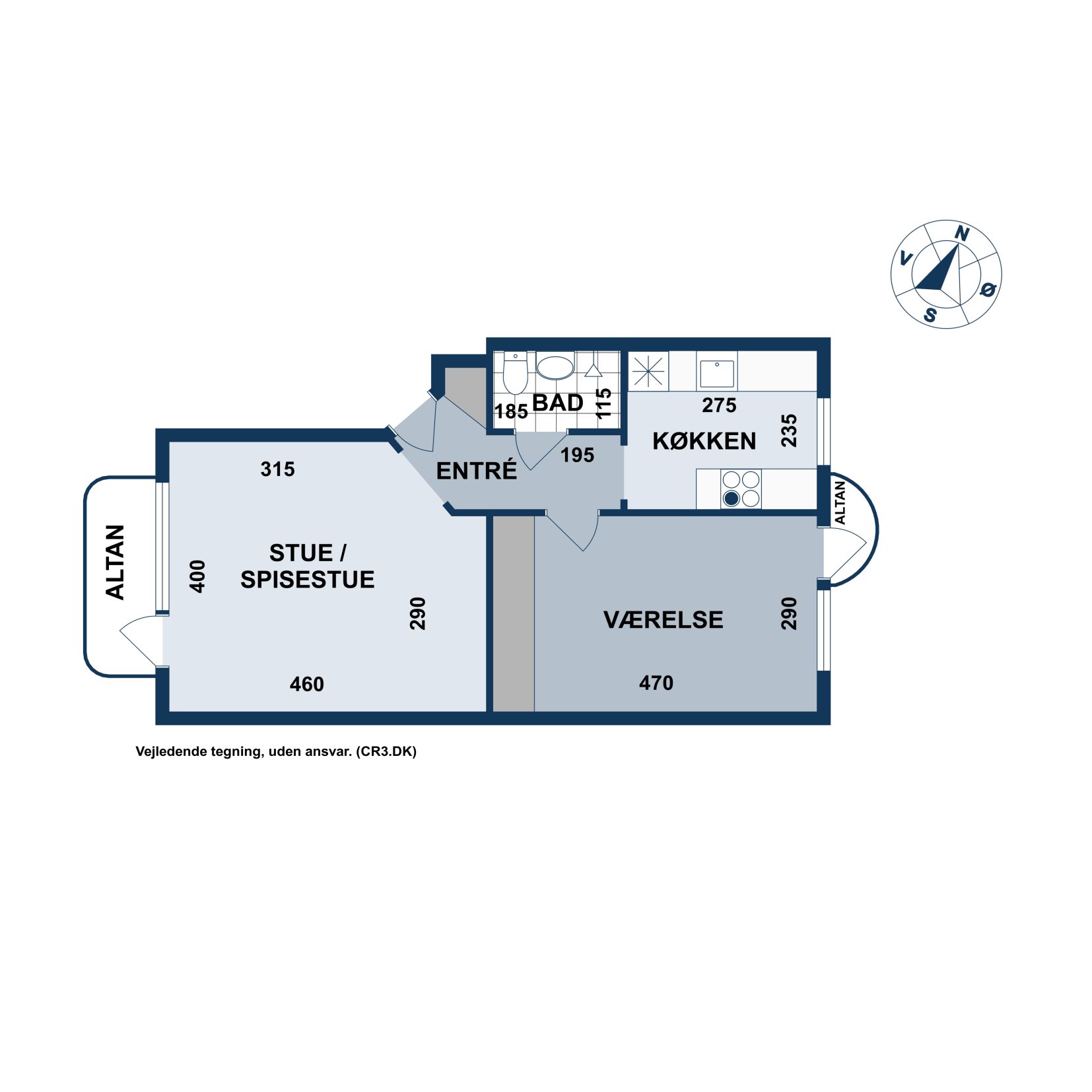 Plantegninger billede af Æbeløgade 26, 2. th., 2100 København Ø