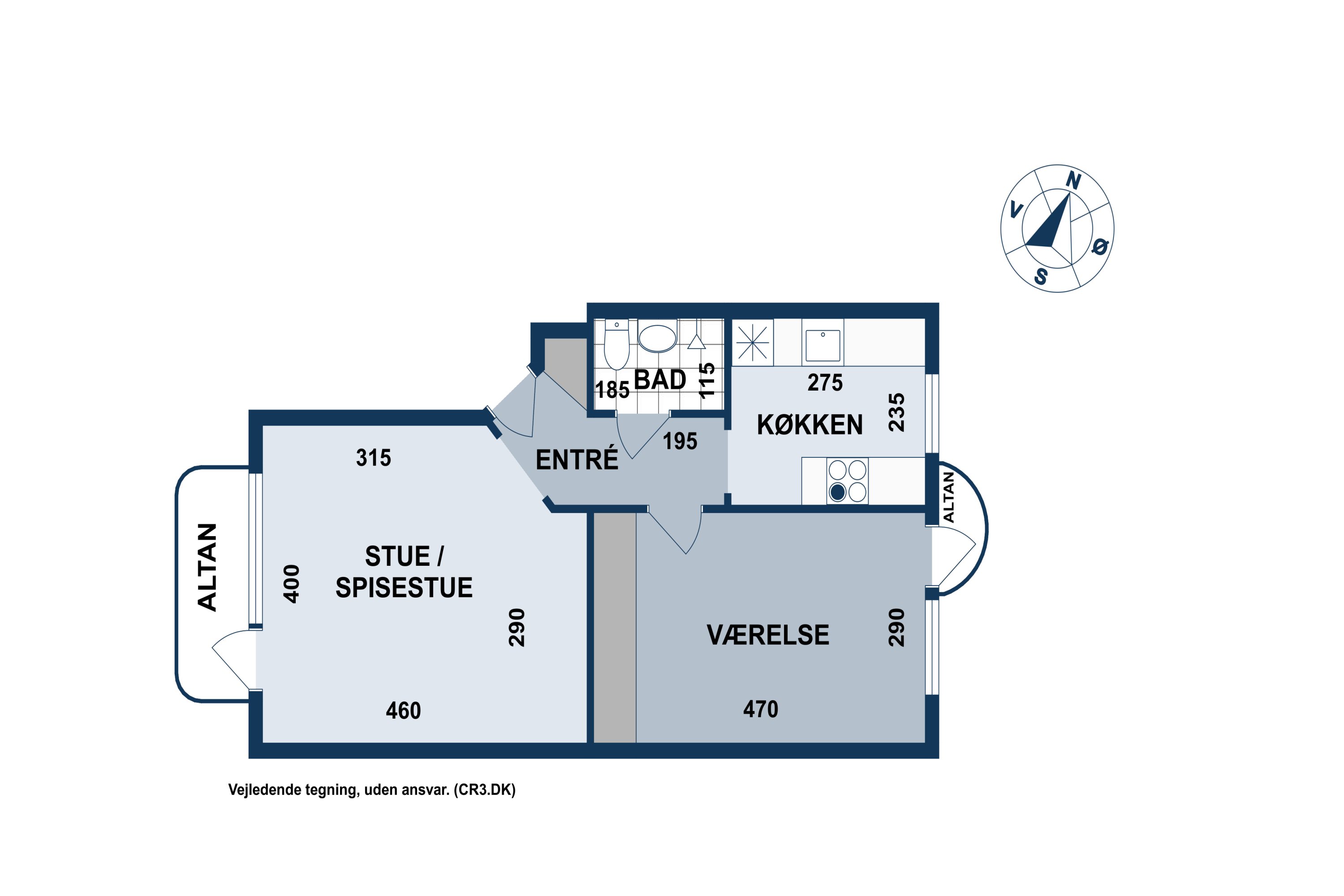 Plantegninger billede af Æbeløgade 26, 2. th., 2100 København Ø