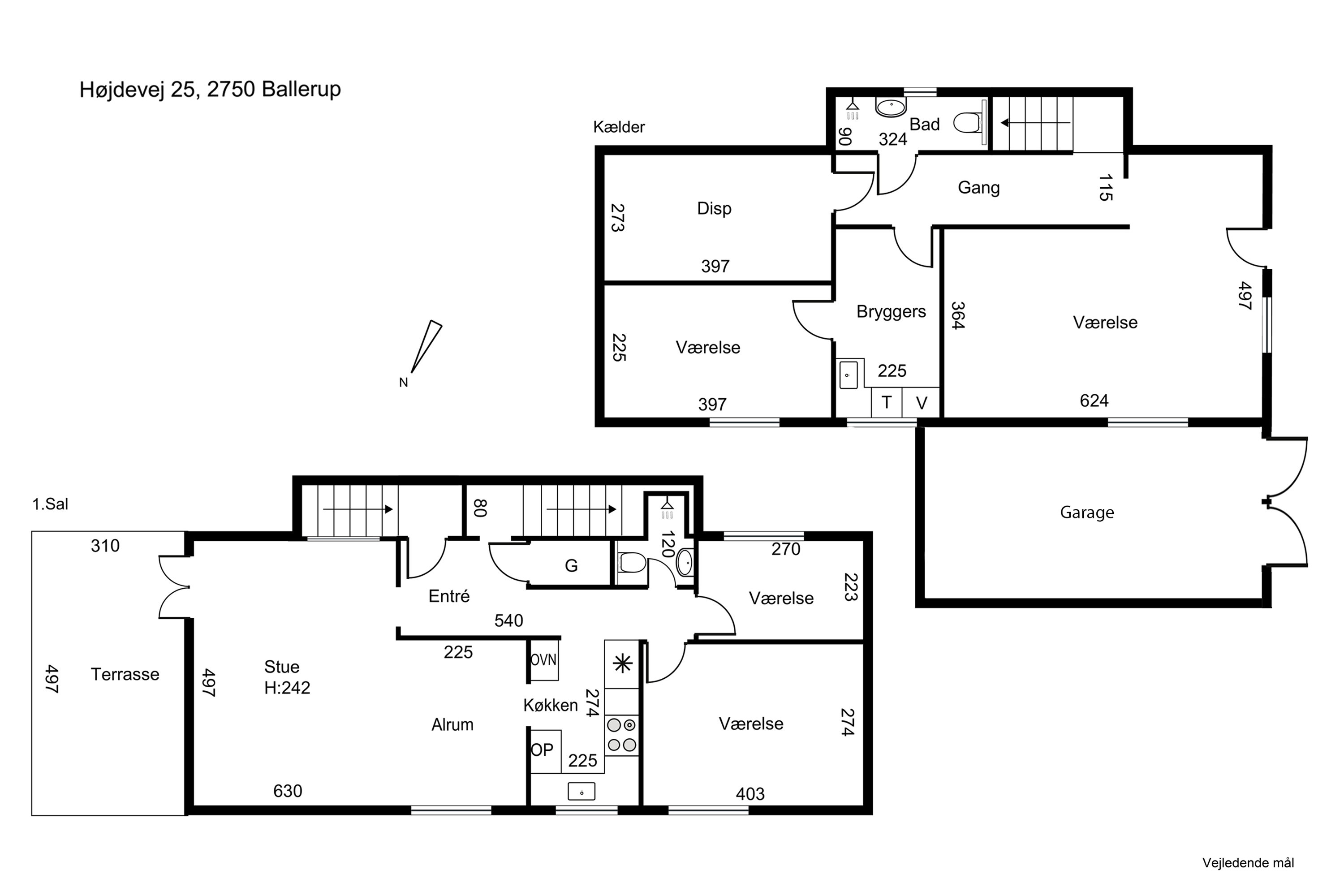 Plantegninger billede af Højdevej 25, 2750 Ballerup
