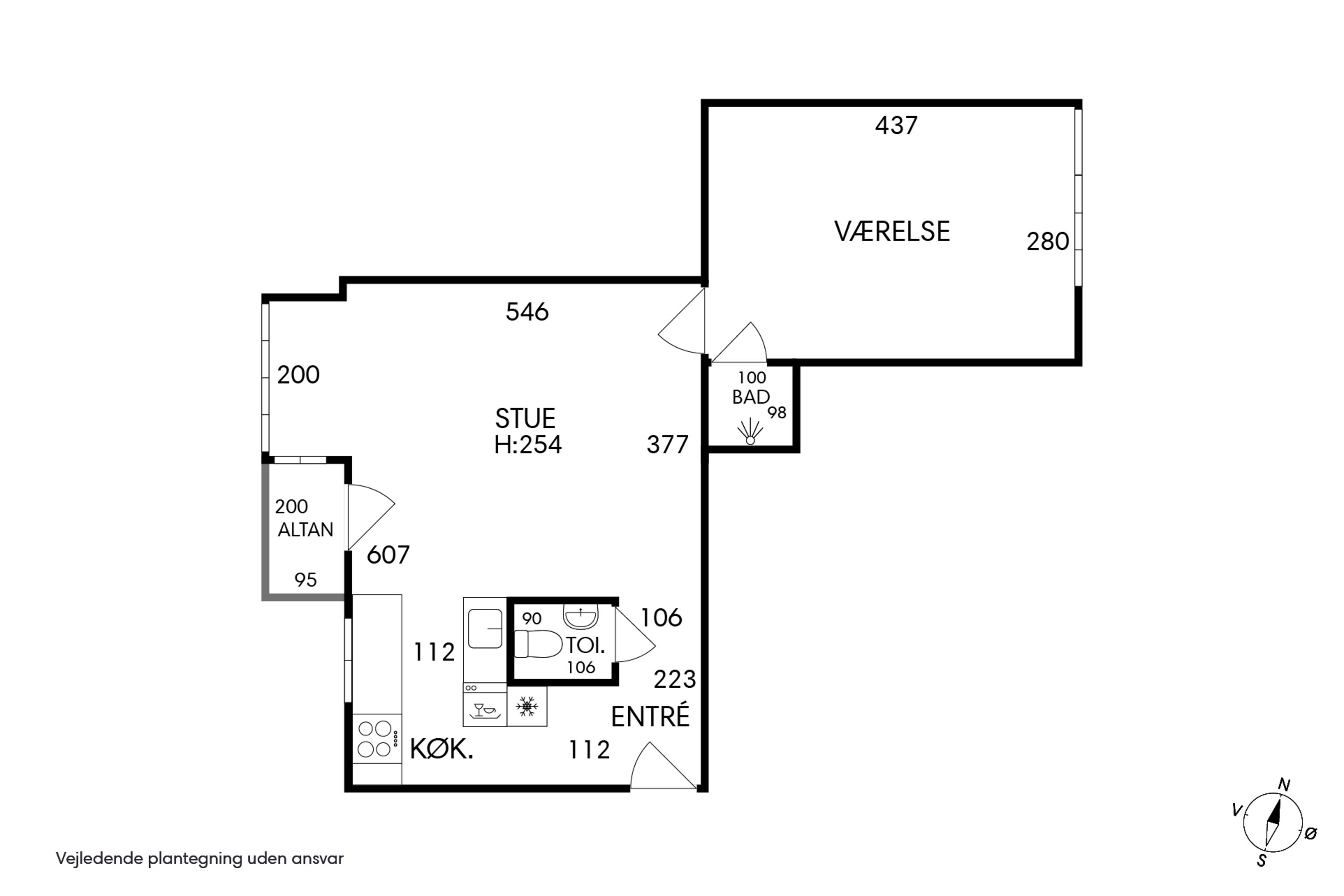 Plantegninger billede af Sjælør Boulevard 30, 2. tv., 2450 København SV