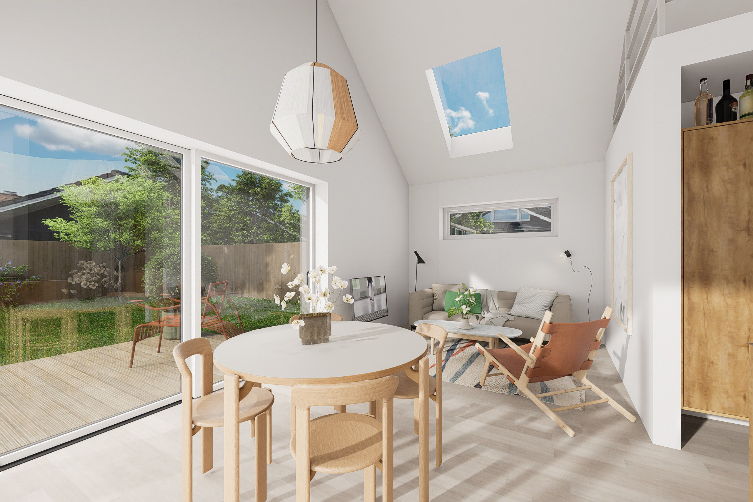 Fremhævet alrum-stue billede i fuldskærmstilstand. Billede af Østervænget 5, Hasmark, 5450 Otterup