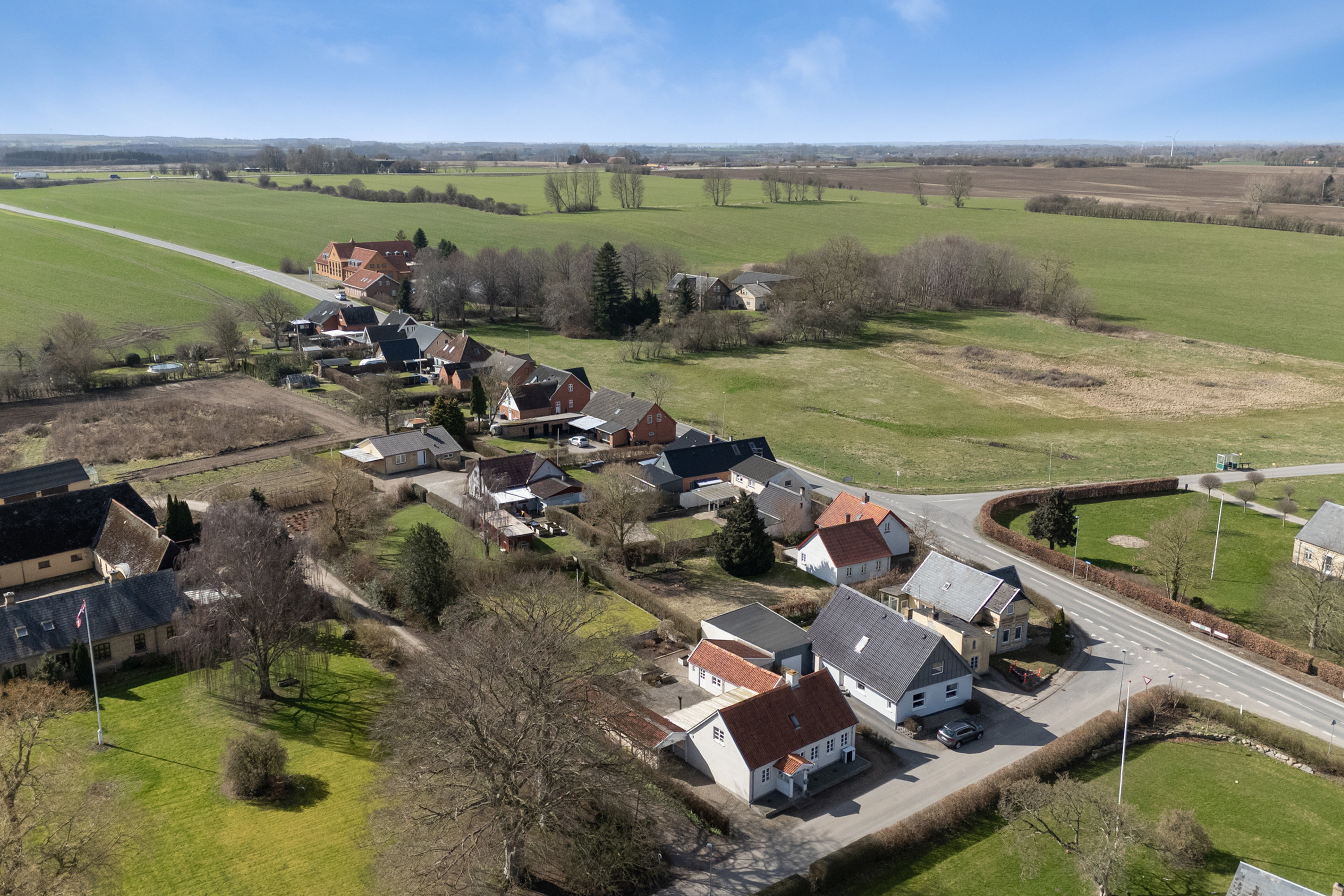 Fremhævet luftfoto billede i fuldskærmstilstand. Billede af Bues Gyde 5, Bubbel, 5592 Ejby