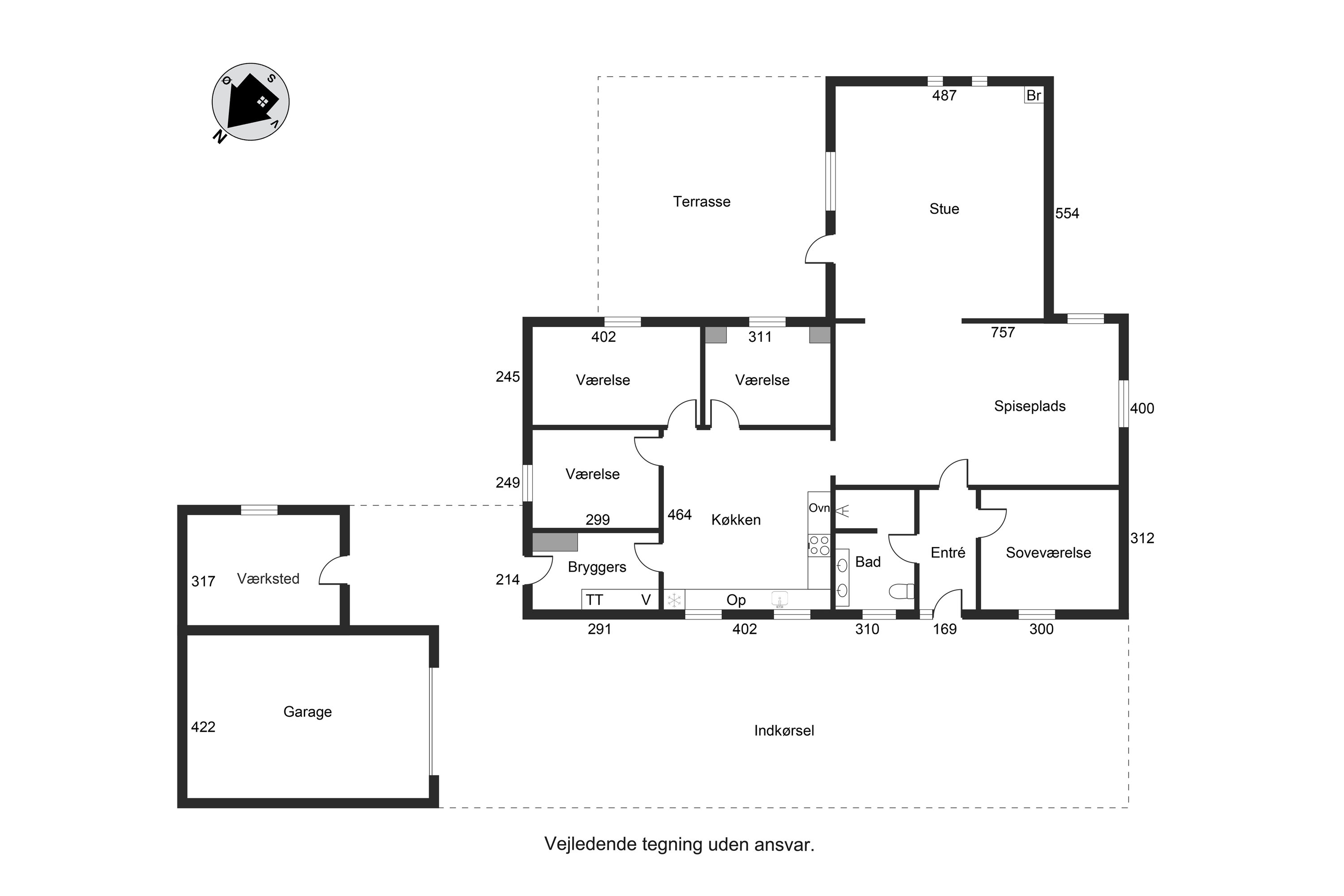 Plantegninger billede af Tornbjerg 102, 8732 Hovedgård