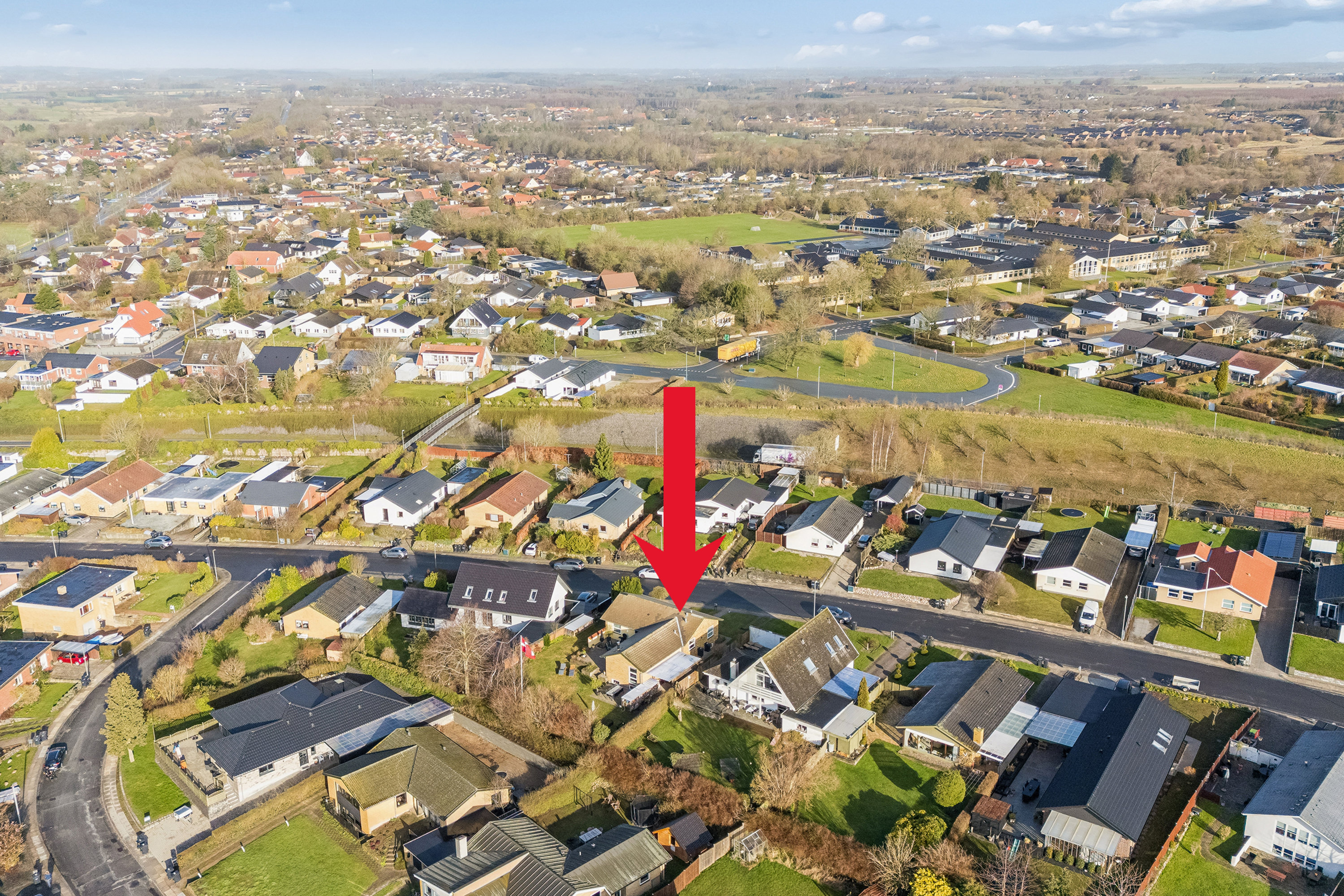 Fremhævet luftfoto billede i fuldskærmstilstand. Billede af Søgårdsvej 21, Næsby, 5270 Odense N