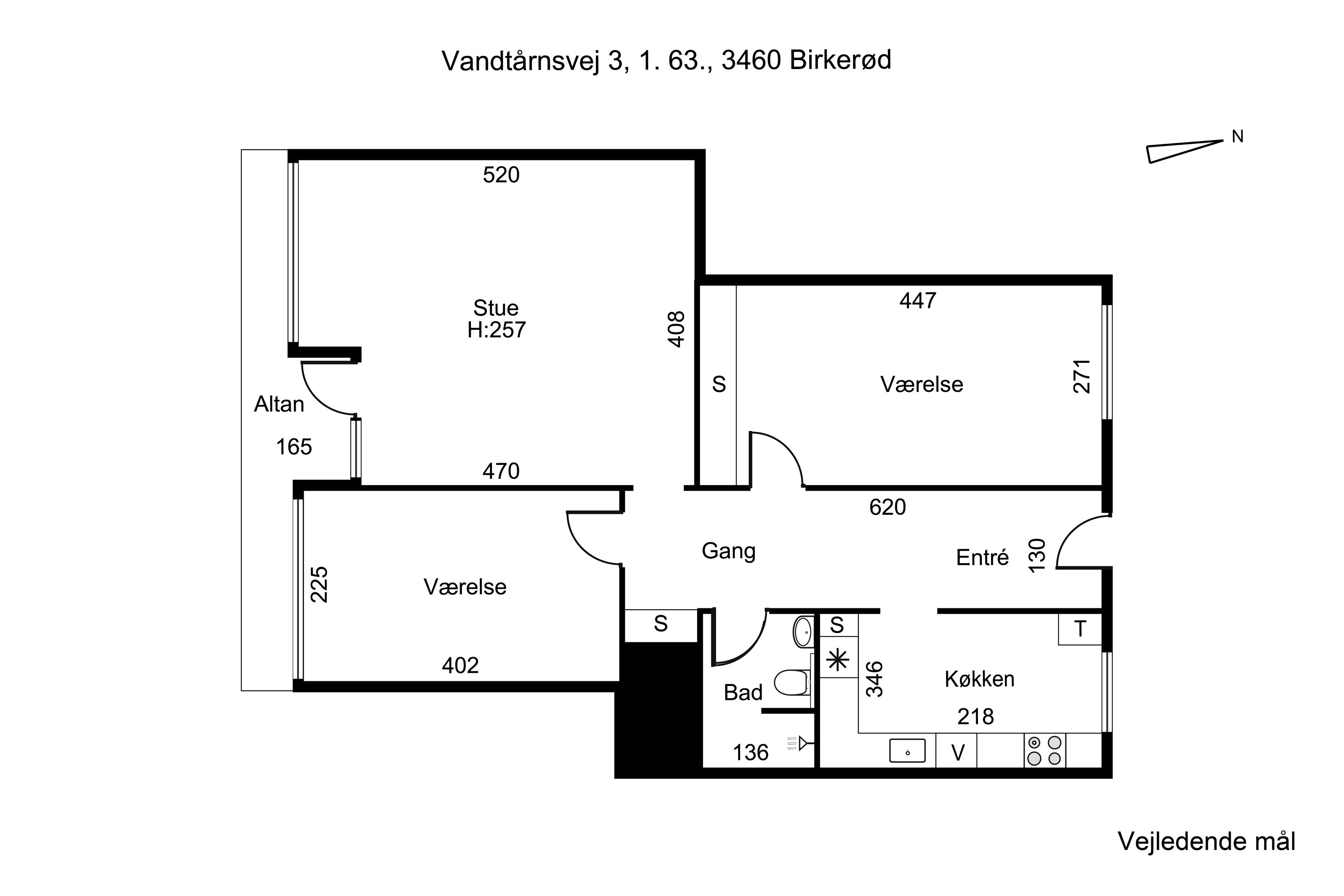 Plantegninger billede af Vandtårnsvej 3, 1. 63., 3460 Birkerød
