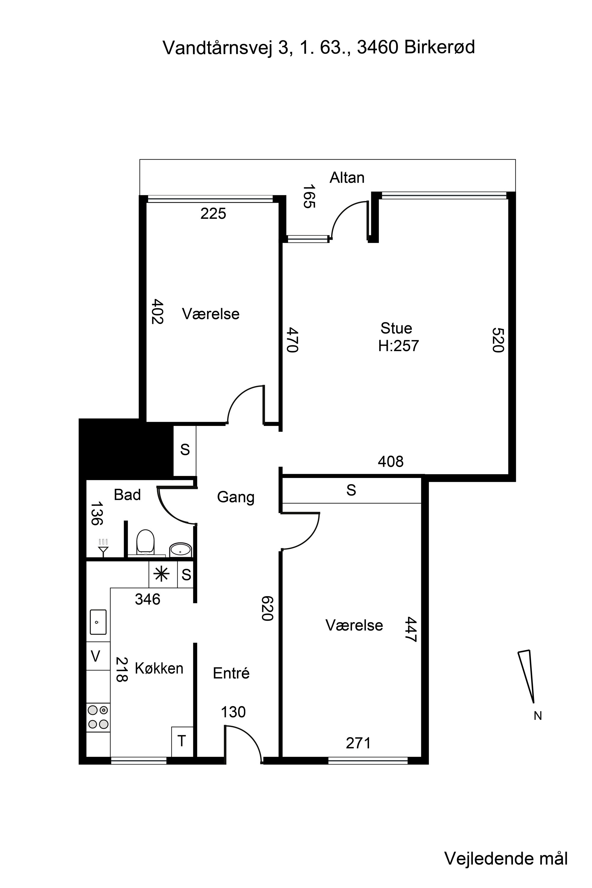 Plantegninger billede af Vandtårnsvej 3, 1. 63., 3460 Birkerød