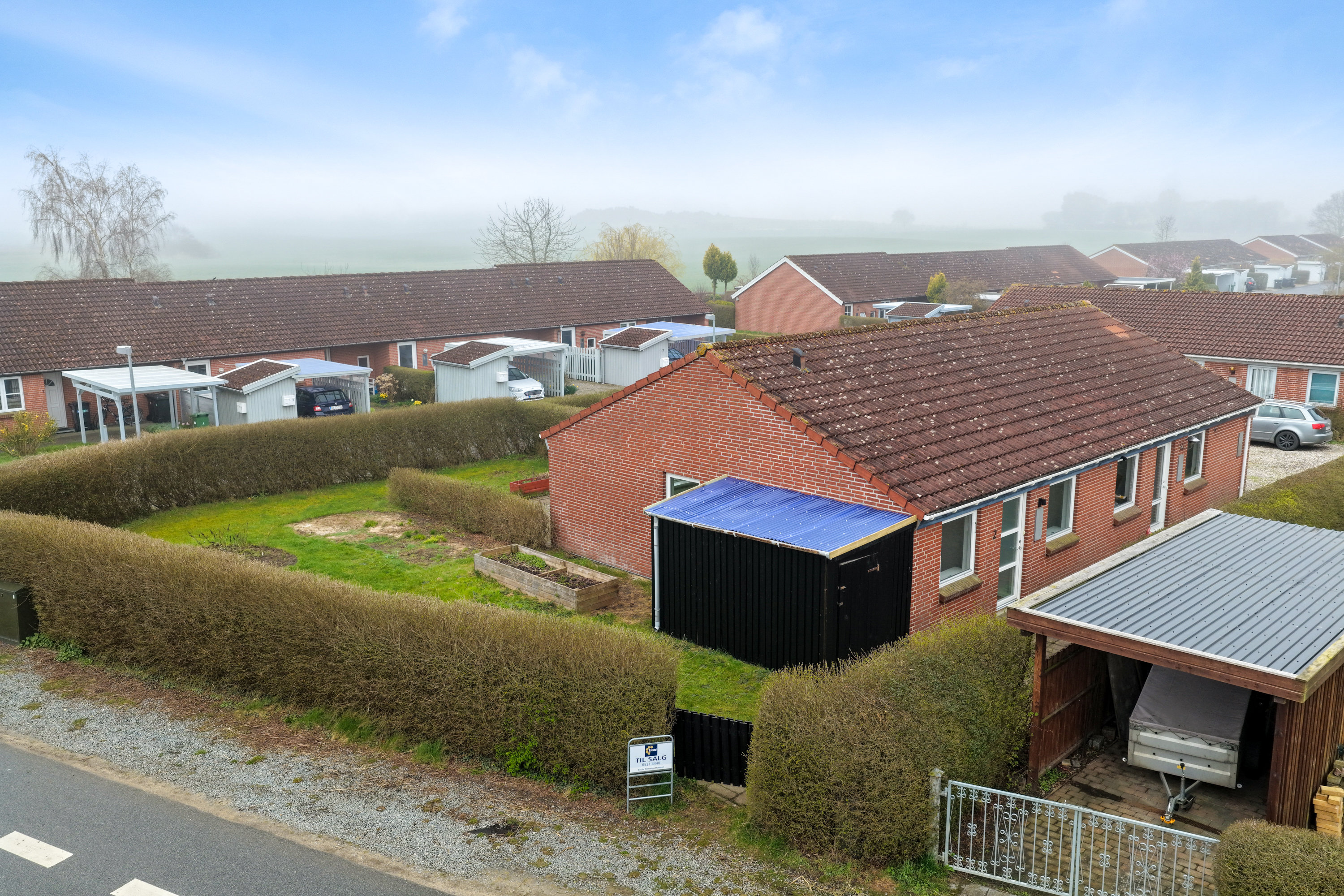 Fremhævet luftfoto billede i fuldskærmstilstand. Billede af Bellisvænget 2, Rosilde, 5800 Nyborg