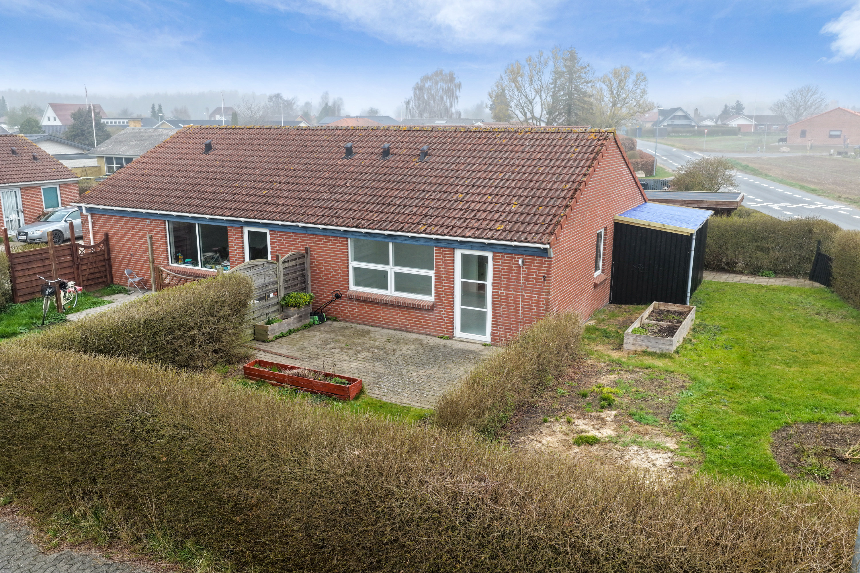 Fremhævet luftfoto billede i fuldskærmstilstand. Billede af Bellisvænget 2, Rosilde, 5800 Nyborg