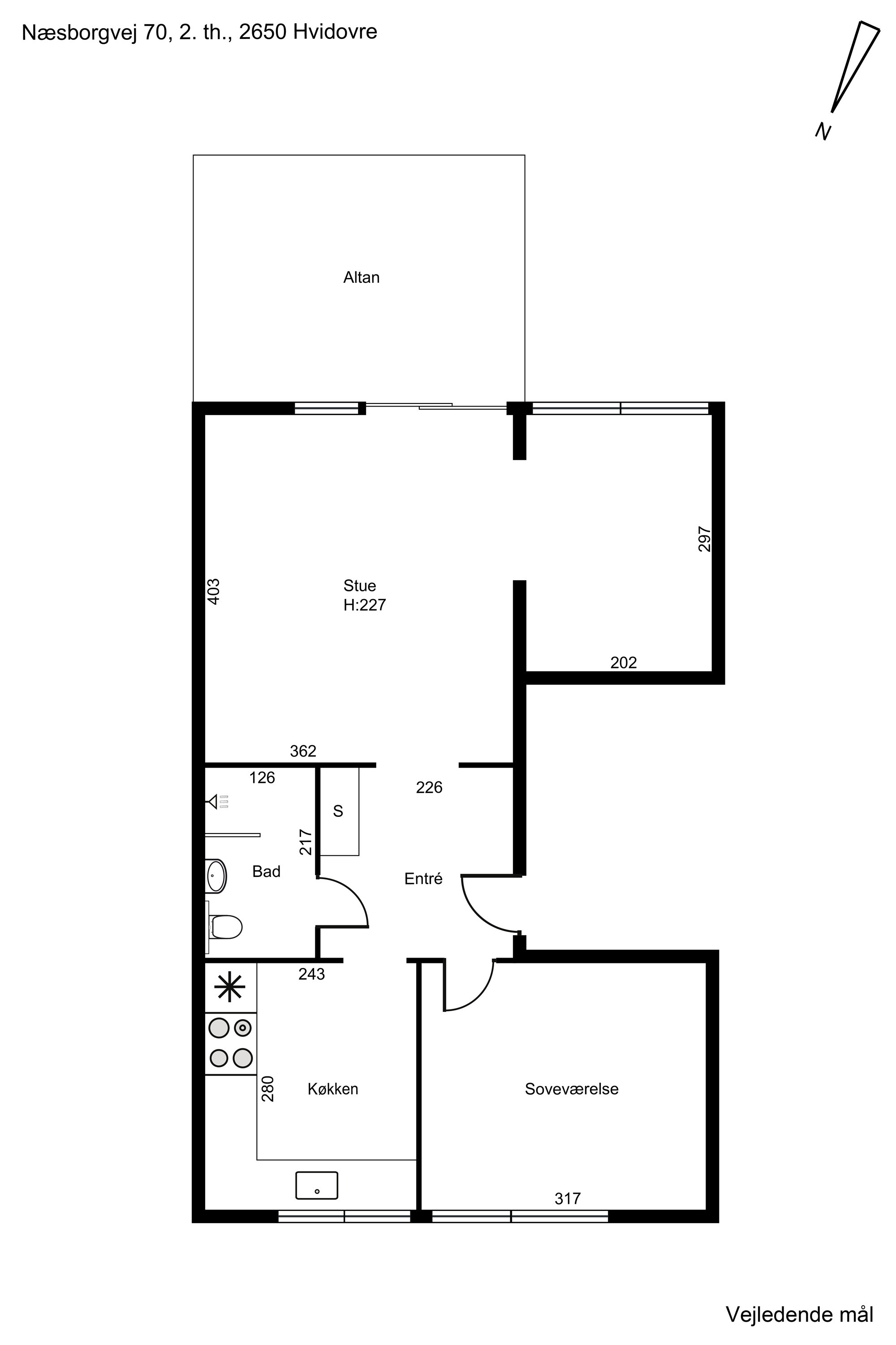Plantegninger billede af Næsborgvej 70, 2. th., 2650 Hvidovre
