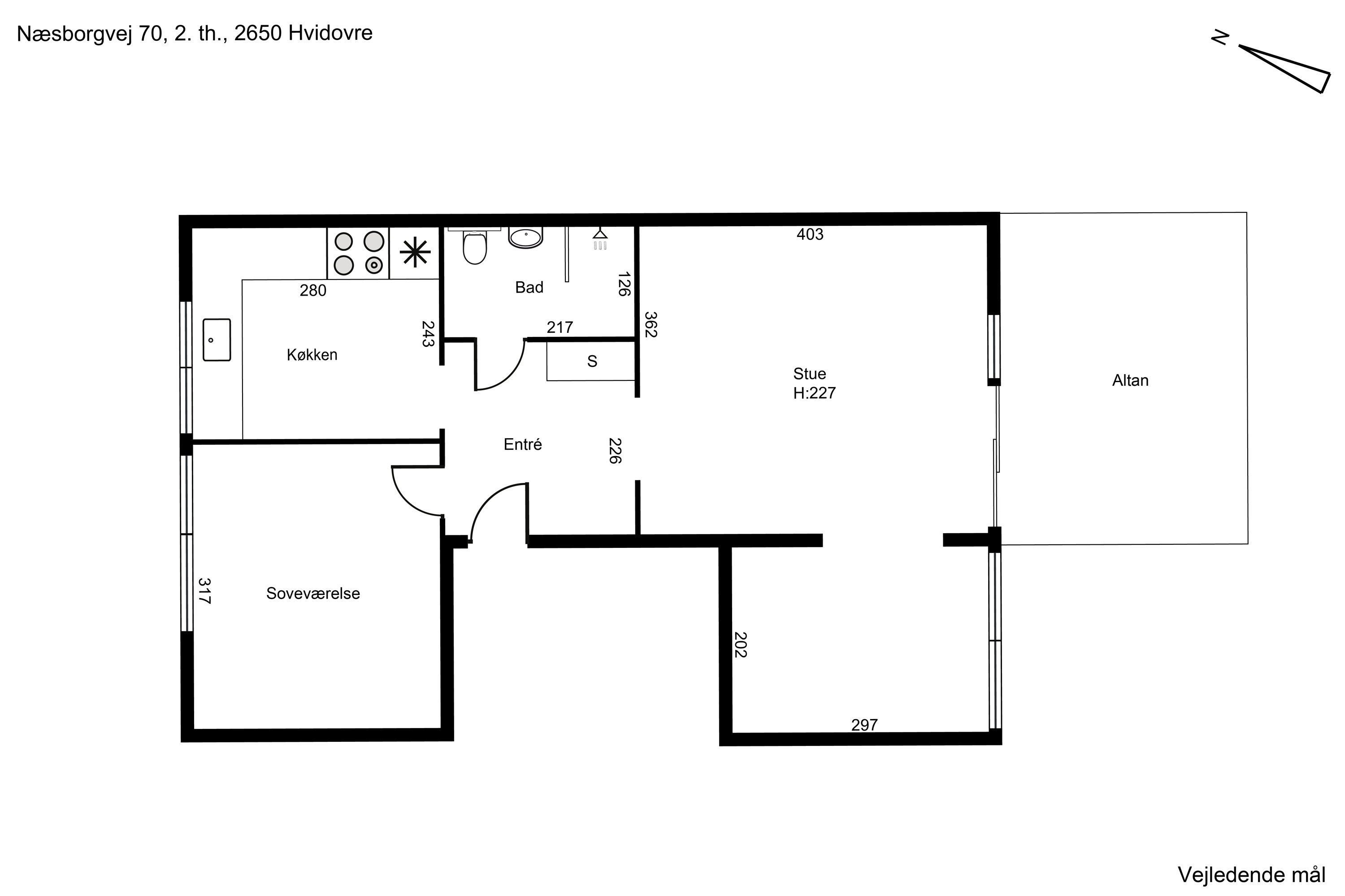 Plantegninger billede af Næsborgvej 70, 2. th., 2650 Hvidovre