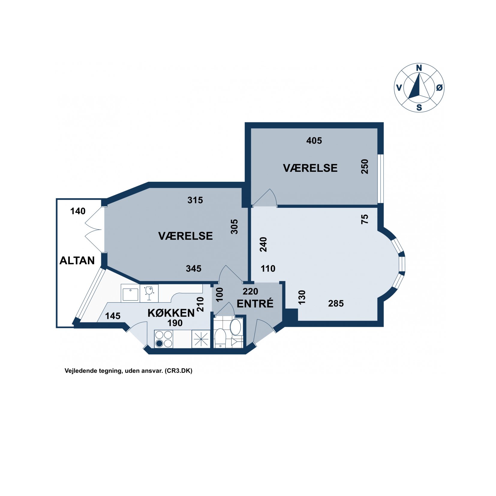 Plantegninger billede af Trekronergade 2, 3. th., 2500 Valby