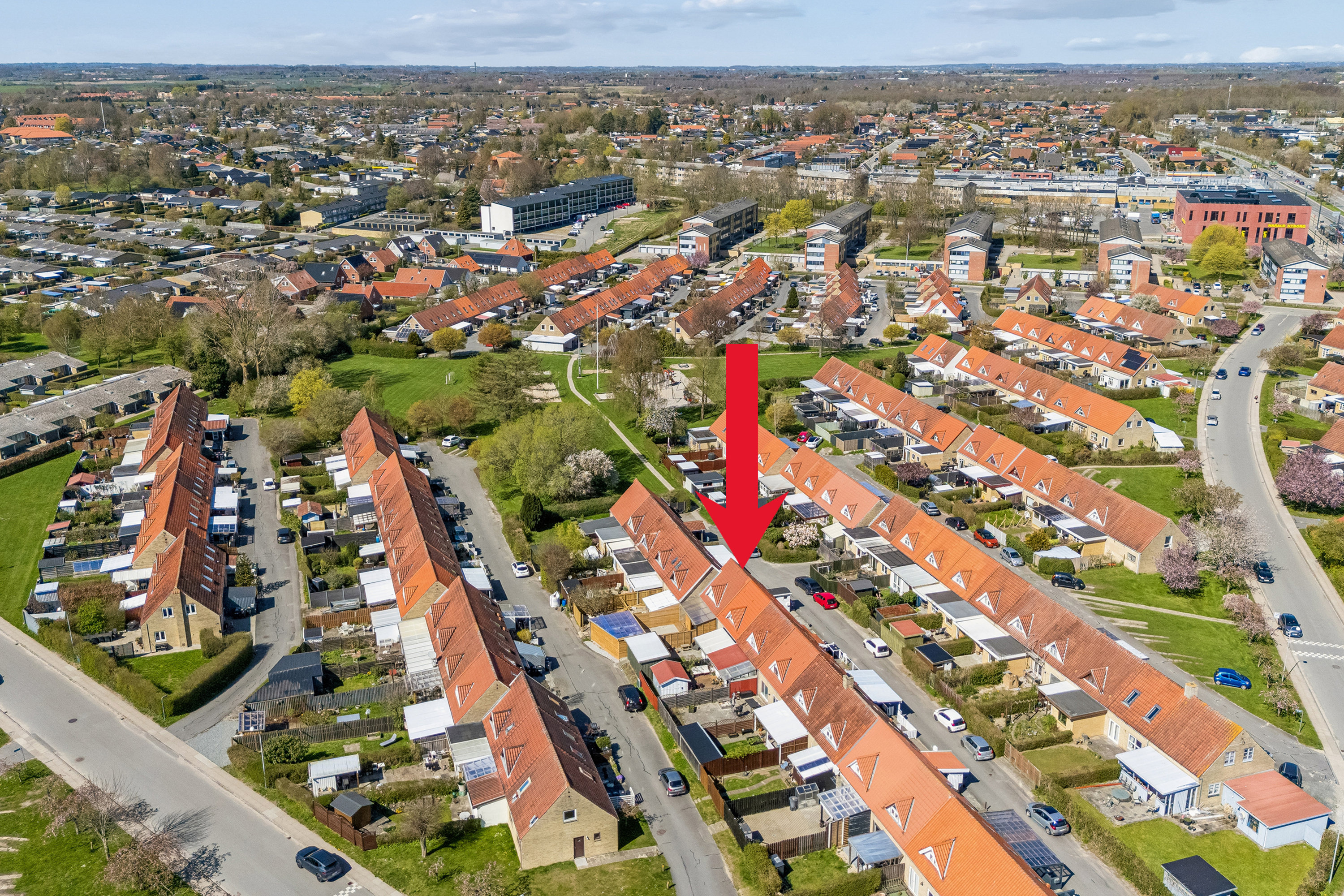 Fremhævet luftfoto billede i fuldskærmstilstand. Billede af Njalsvej 139, Højstrup, 5210 Odense NV