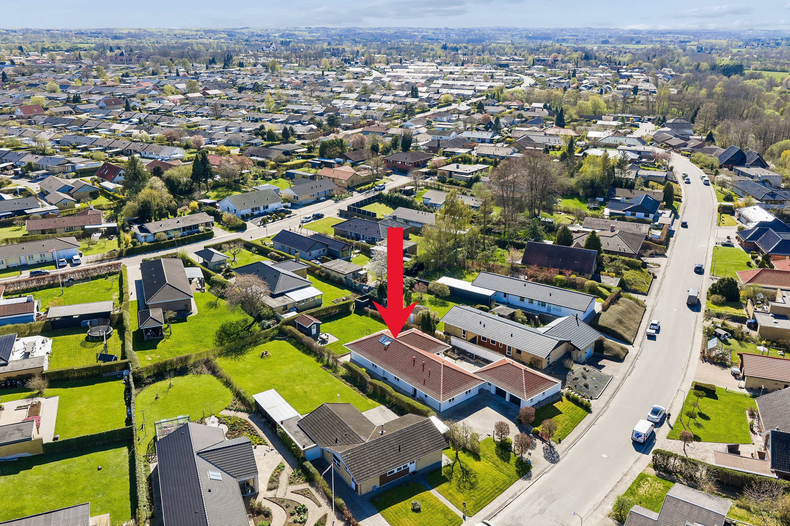 Fremhævet luftfoto billede i fuldskærmstilstand. Billede af Rypebakken 35, Snestrup, 5210 Odense NV