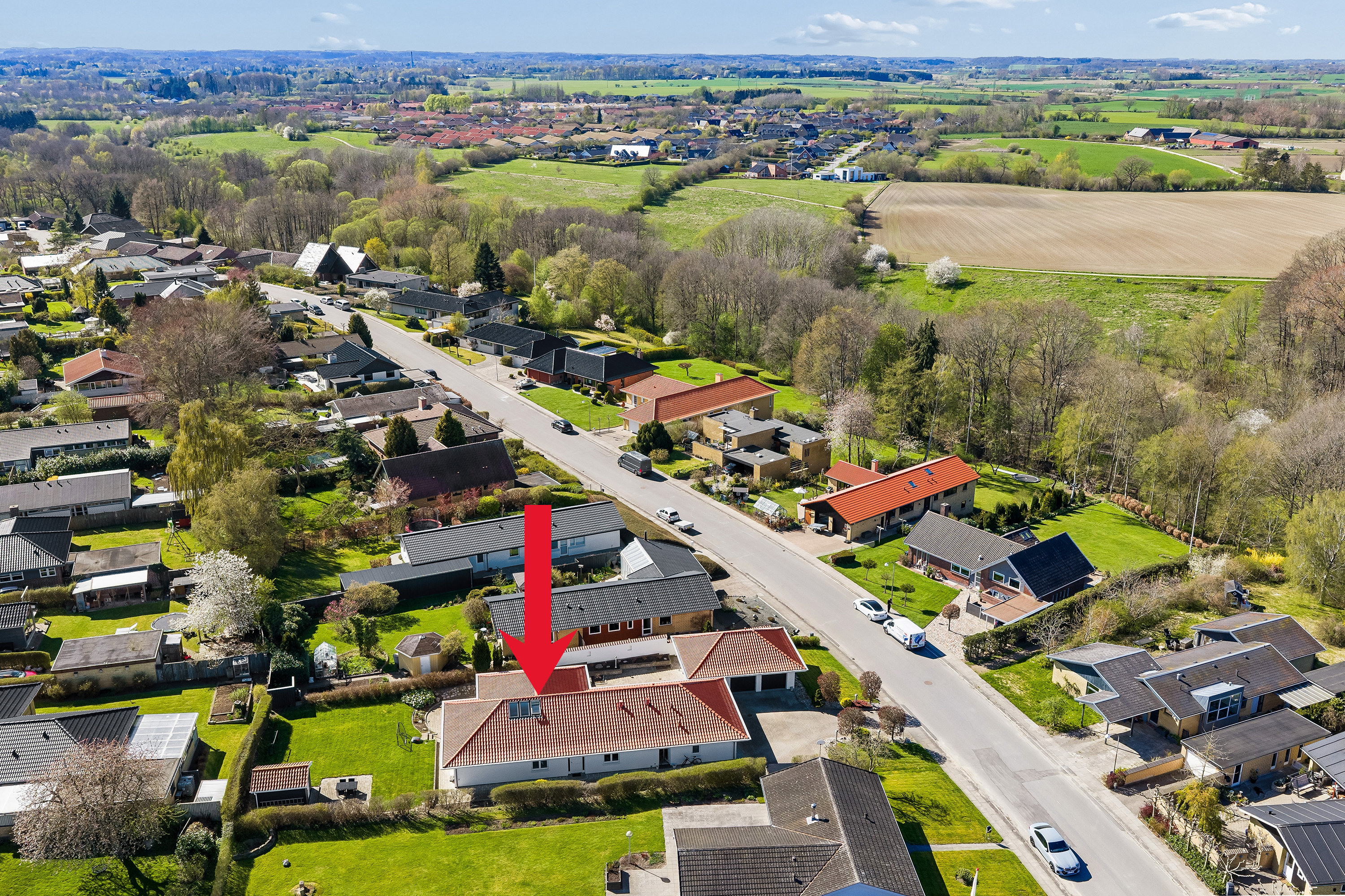 Fremhævet luftfoto billede i fuldskærmstilstand. Billede af Rypebakken 35, Snestrup, 5210 Odense NV