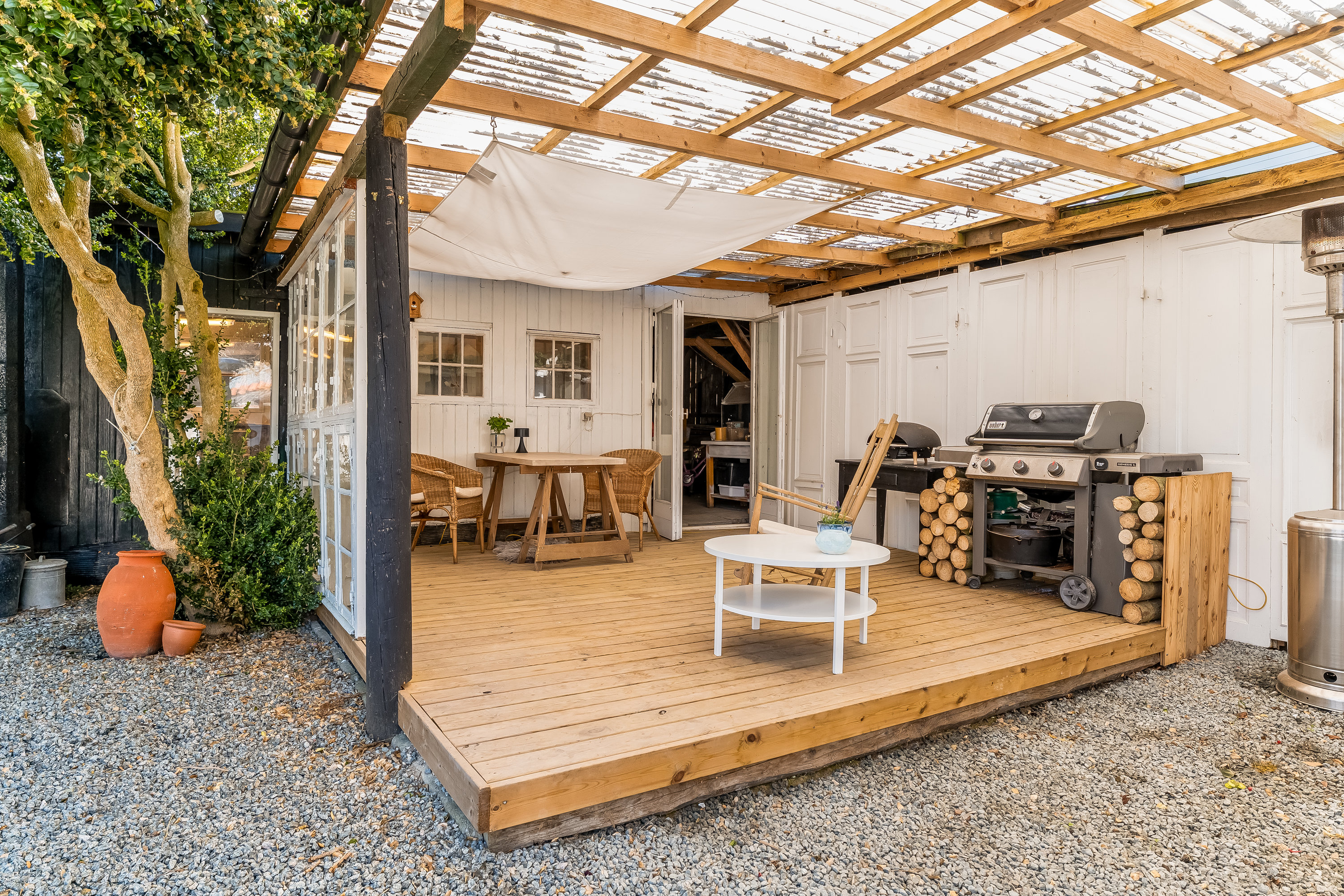 Fremhævet overdækket terrasse billede i fuldskærmstilstand. Billede af Ravnsborgvej 22, 4943 Torrig L