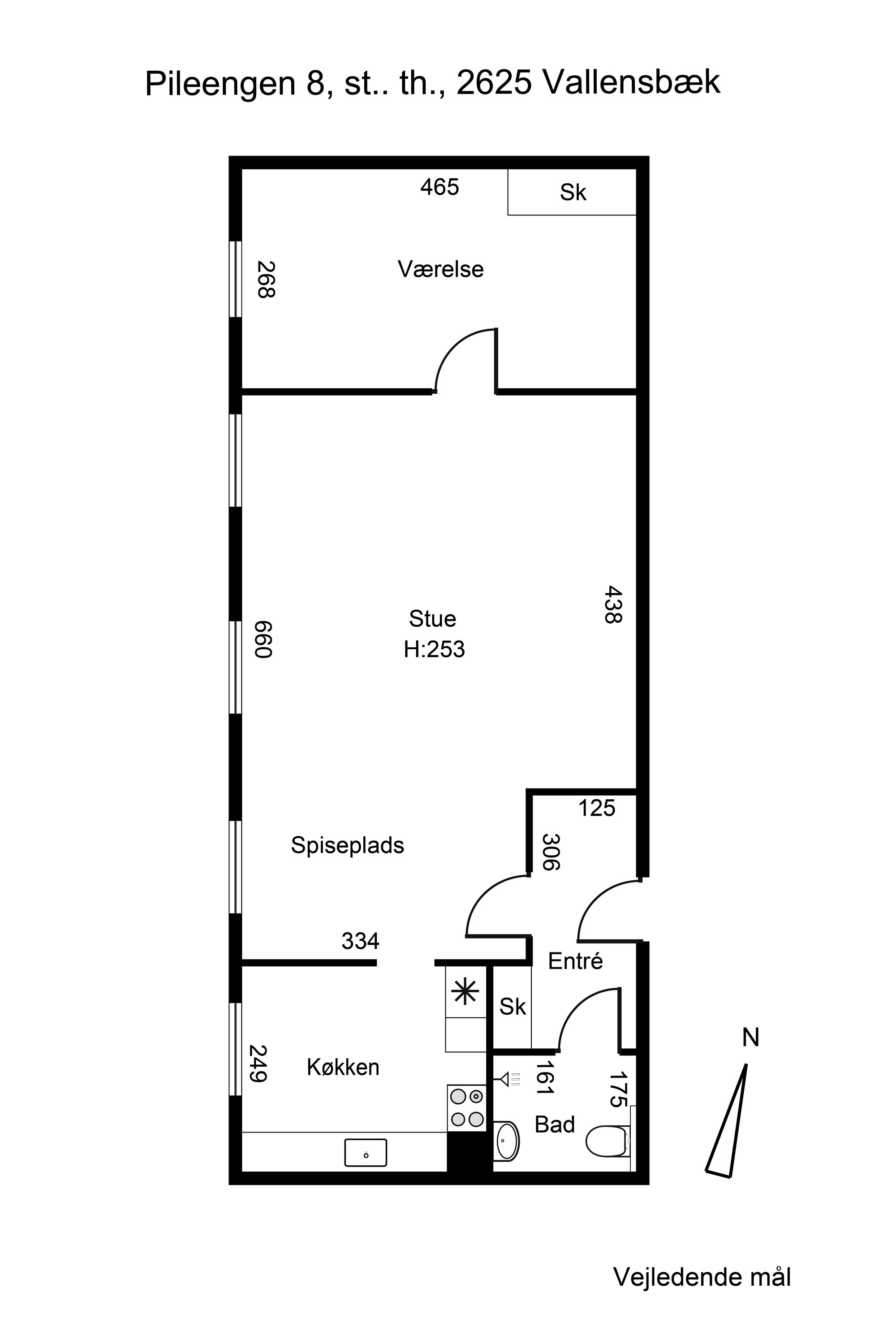 Plantegninger billede af Pileengen 8, st.. th., 2625 Vallensbæk