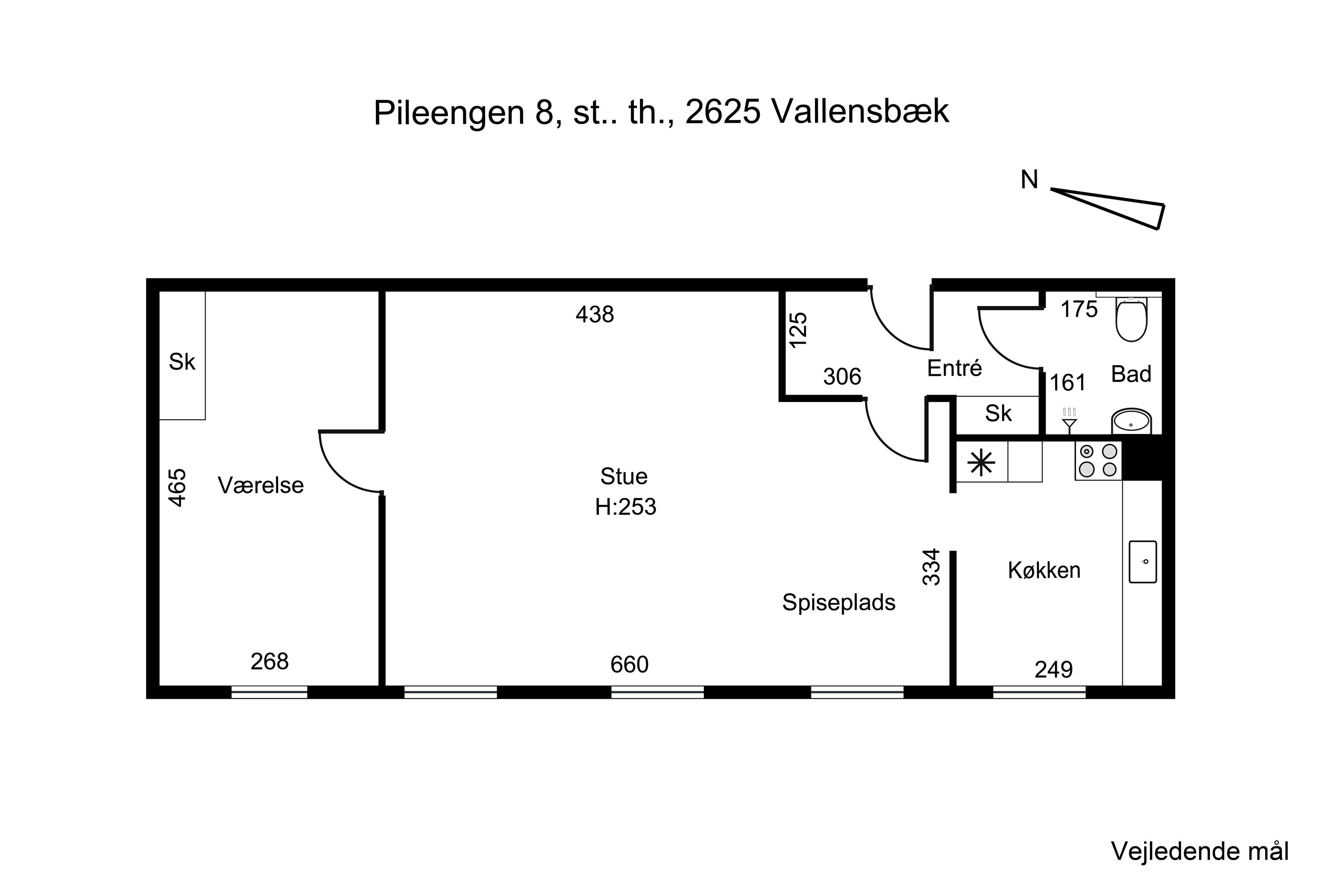 Plantegninger billede af Pileengen 8, st.. th., 2625 Vallensbæk