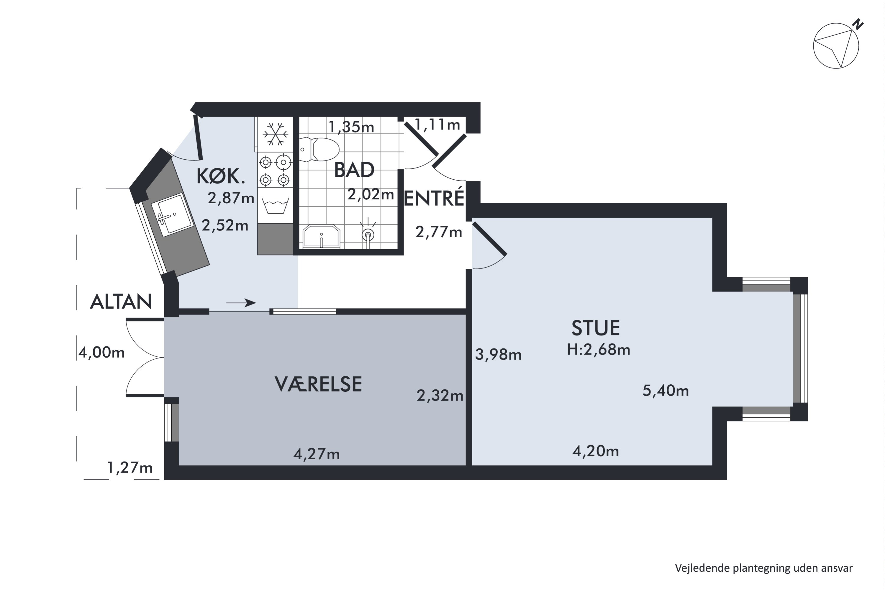 Fremhævet  billede i fuldskærmstilstand. Billede af Kastrupvej 2A, 4. tv., 2300 København S