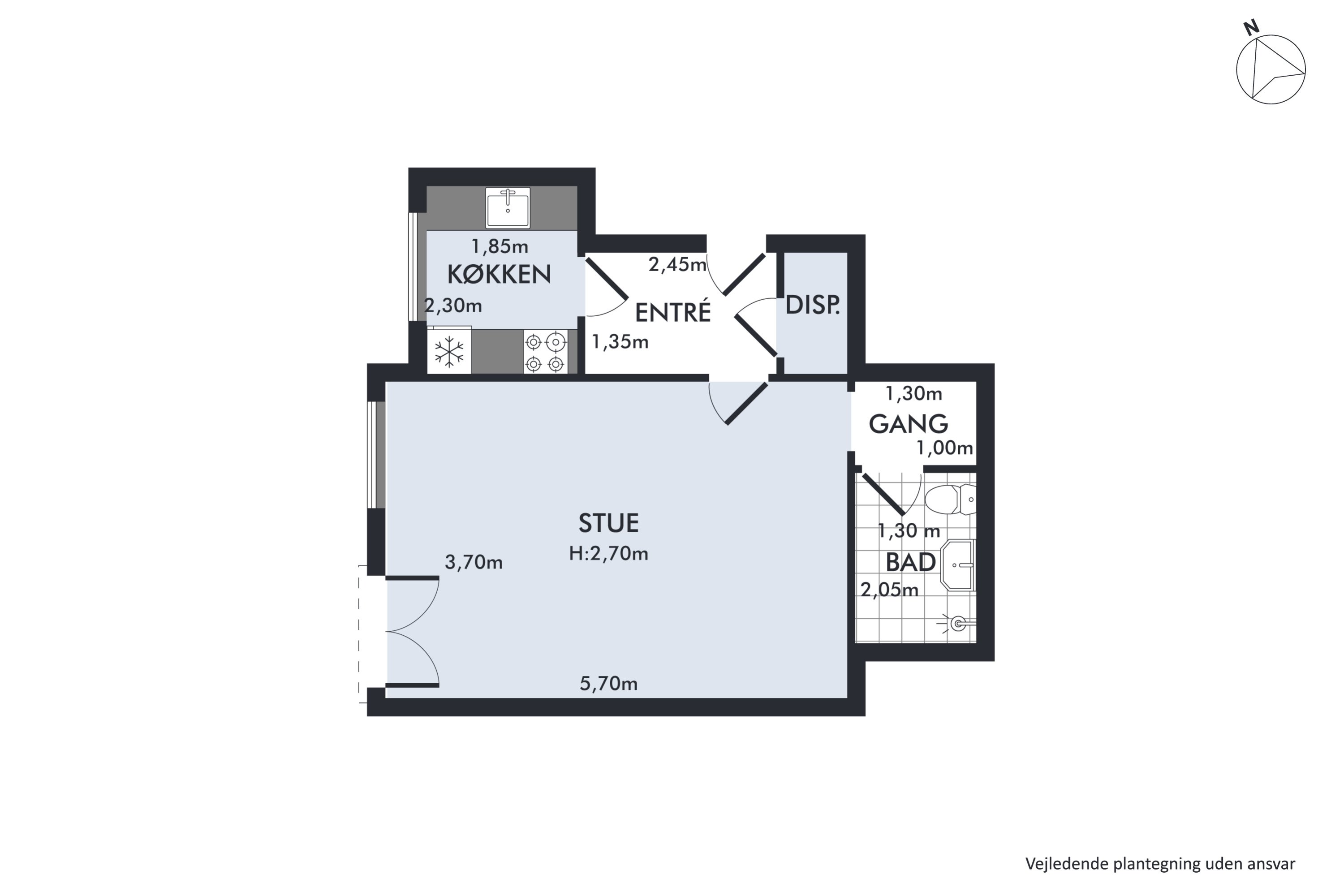 Plantegninger billede af Dronningens Tværgade 48, 2. 3., 1302 København K