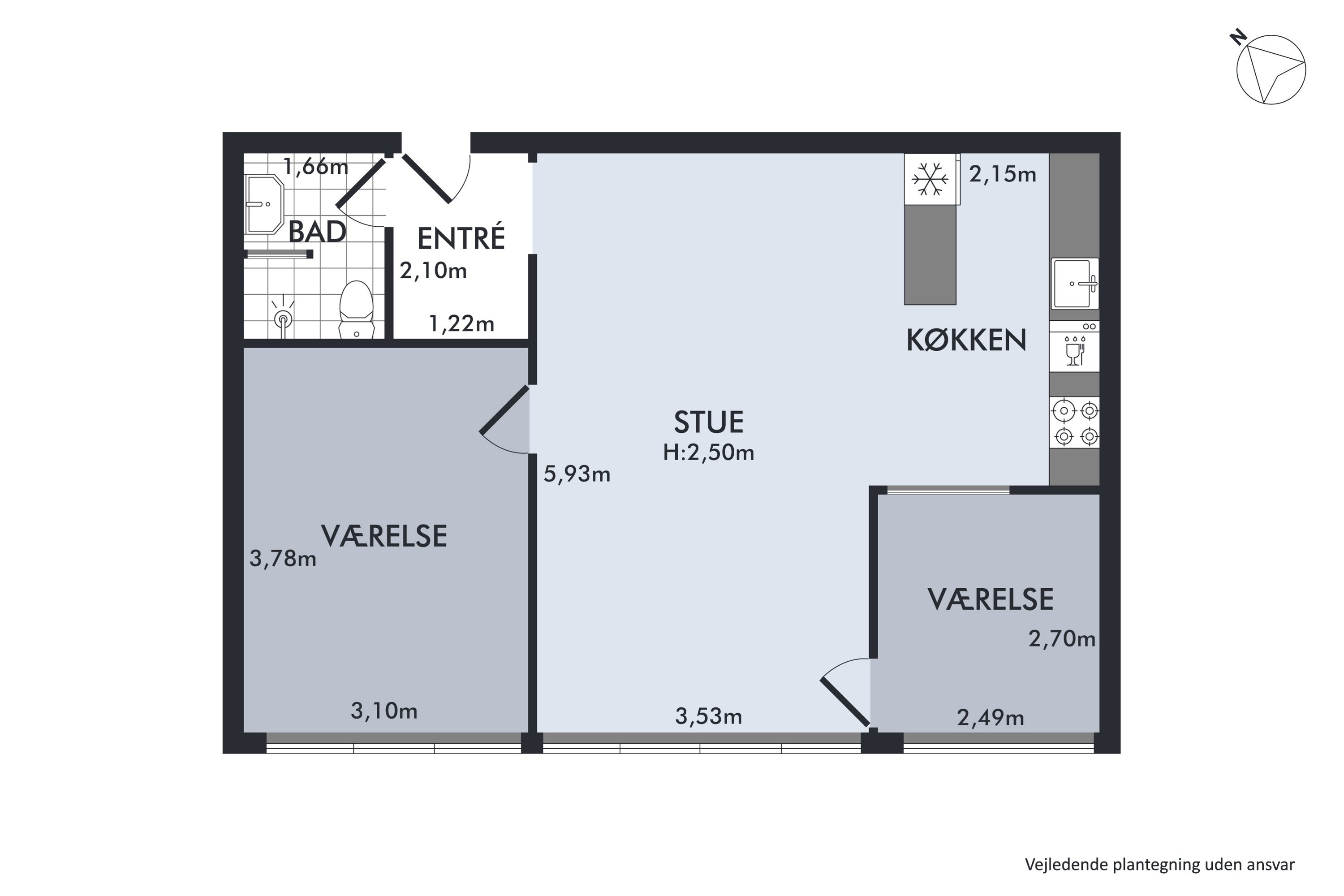 Plantegninger billede af Birketinget 12, 1. 3., 2300 København S