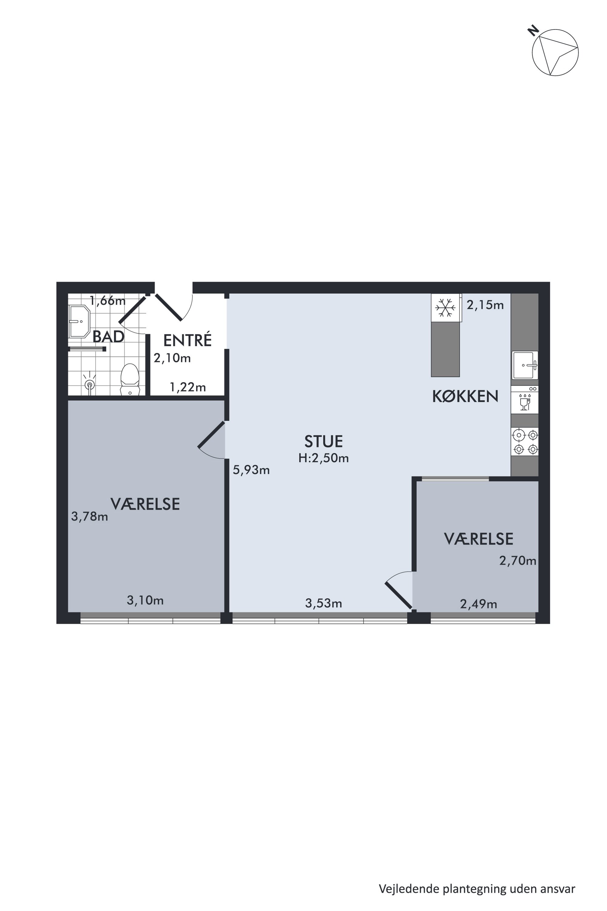 Plantegninger billede af Birketinget 12, 1. 3., 2300 København S