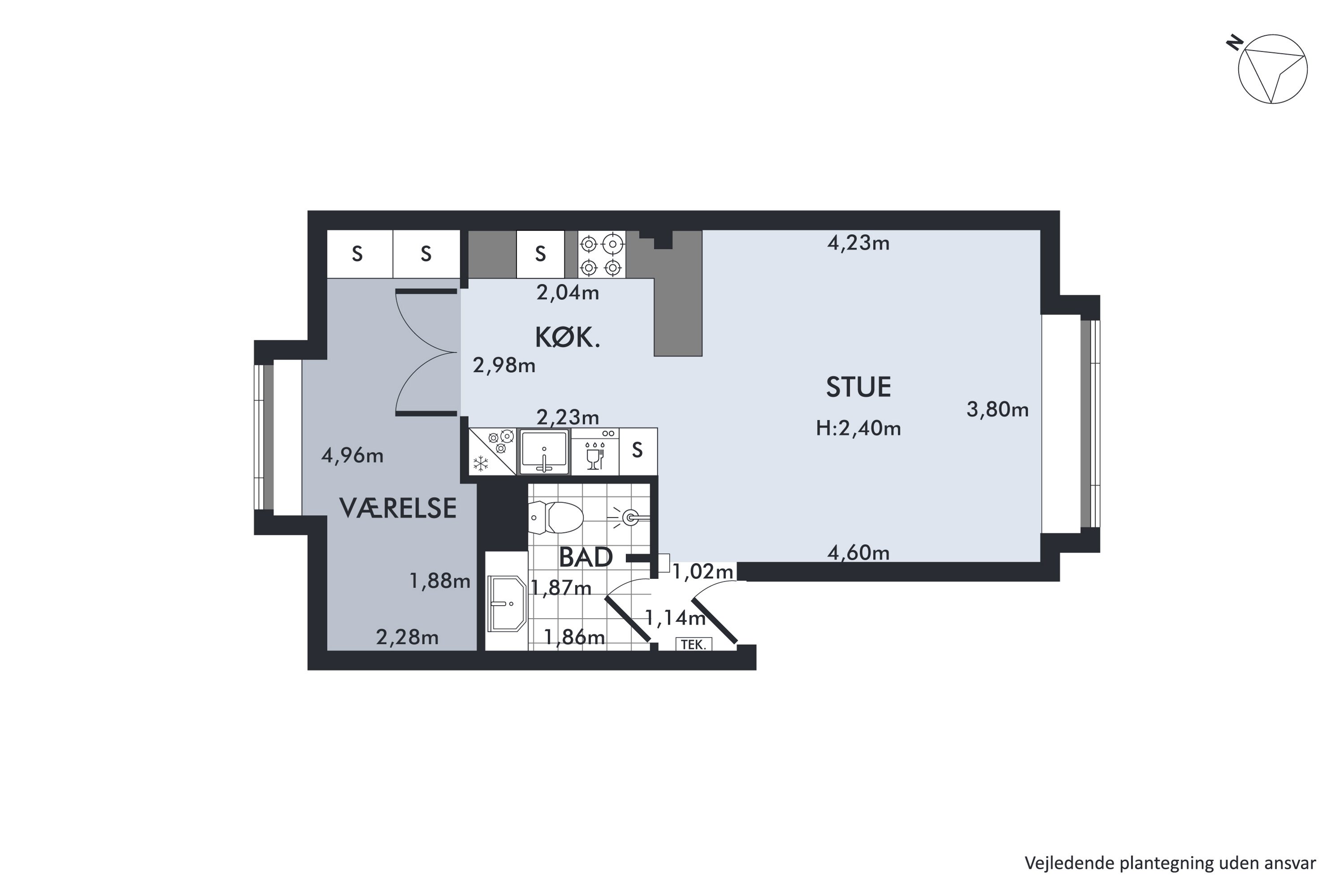 Plantegninger billede af Kollelevbakken 9C, 1. th., 2830 Virum