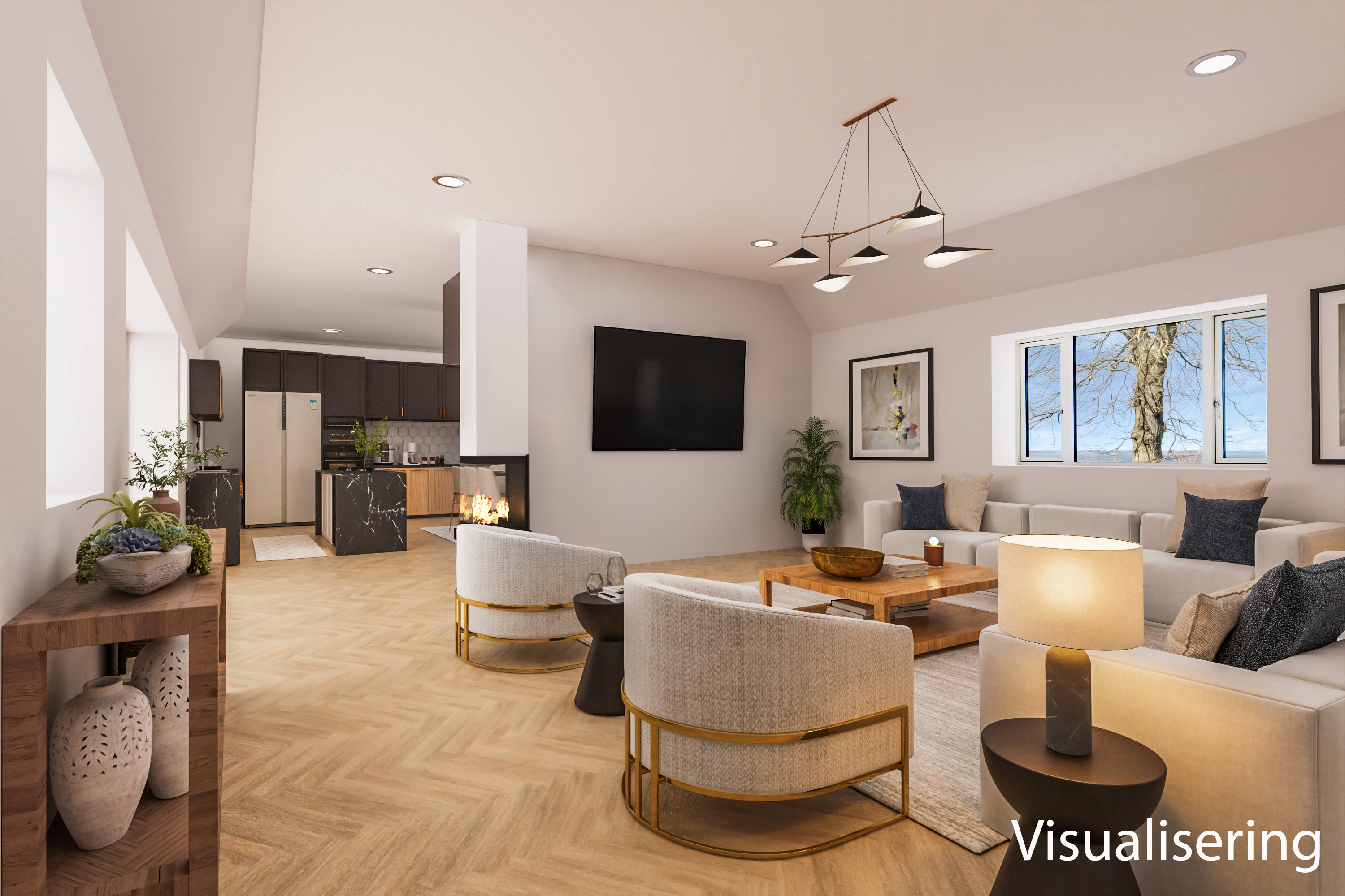 Fremhævet stue billede i fuldskærmstilstand. Billede af Kystvejen 1A, Baaring Mark, 5466 Asperup