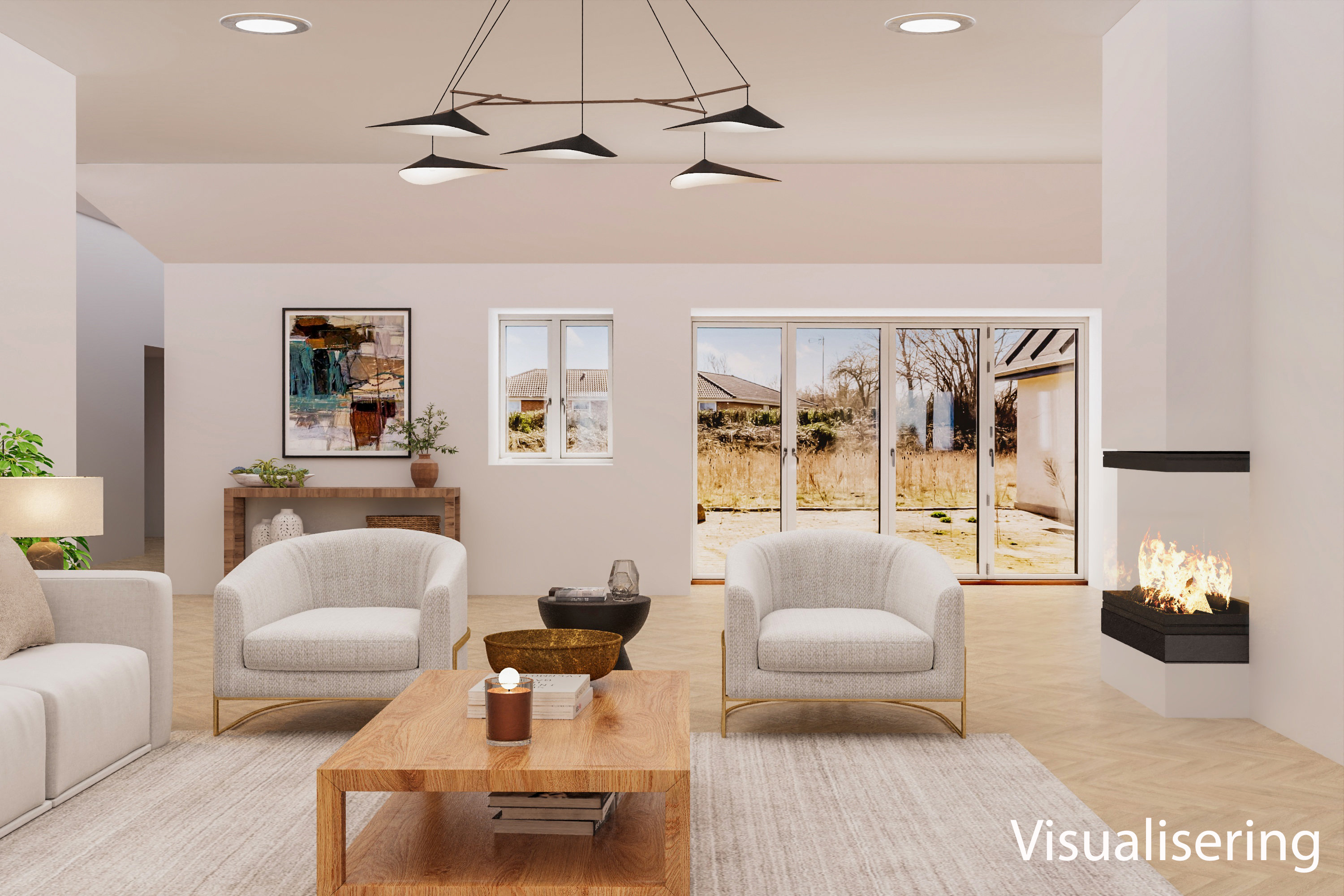 Fremhævet stue billede i fuldskærmstilstand. Billede af Kystvejen 1A, Baaring Mark, 5466 Asperup