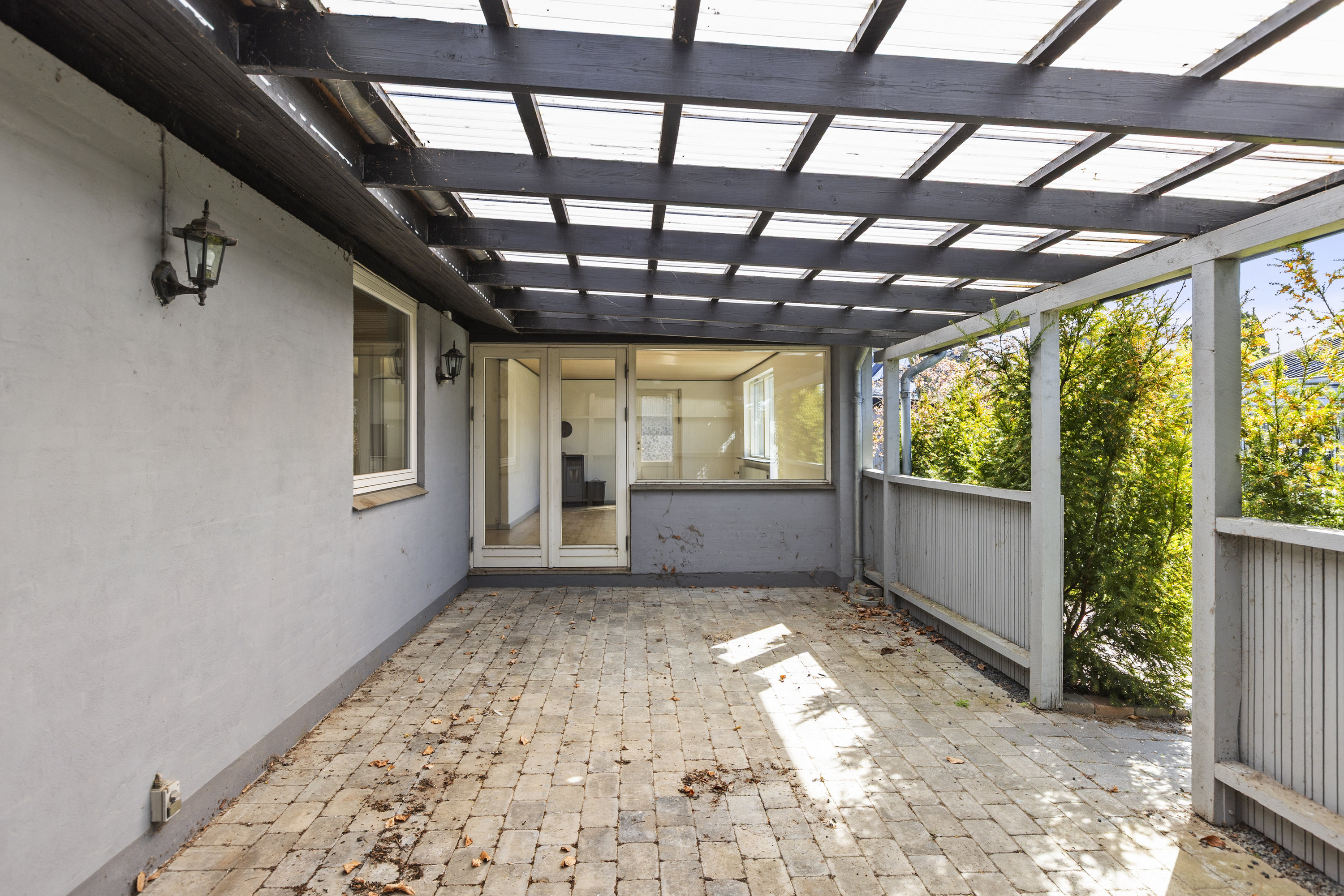 Fremhævet overdækket terrasse billede i fuldskærmstilstand. Billede af Bøgeparken 3, 4241 Vemmelev