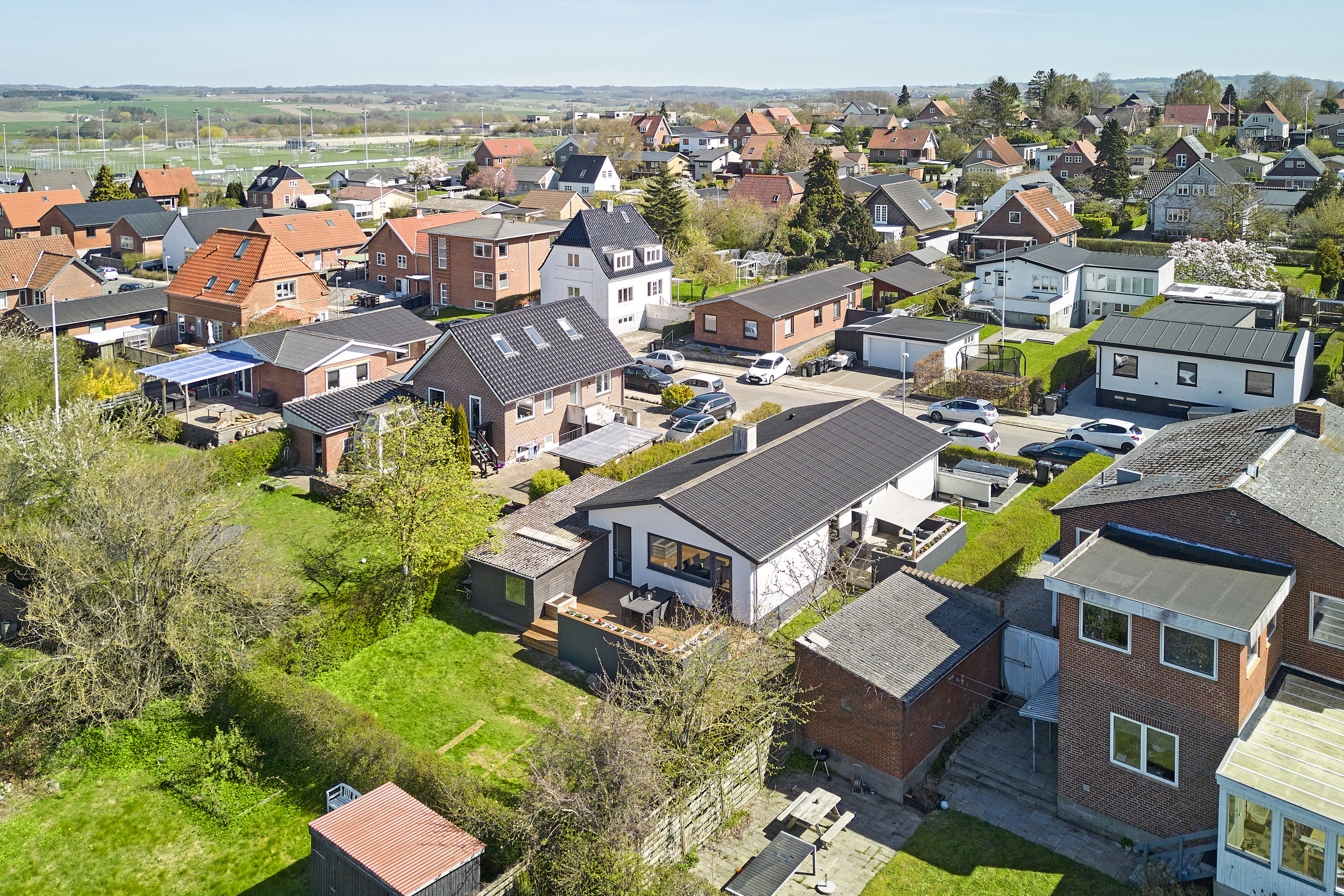 Villa: Drone på Håbetsvej 3, Stadionkvarteret, 8700 Horsens