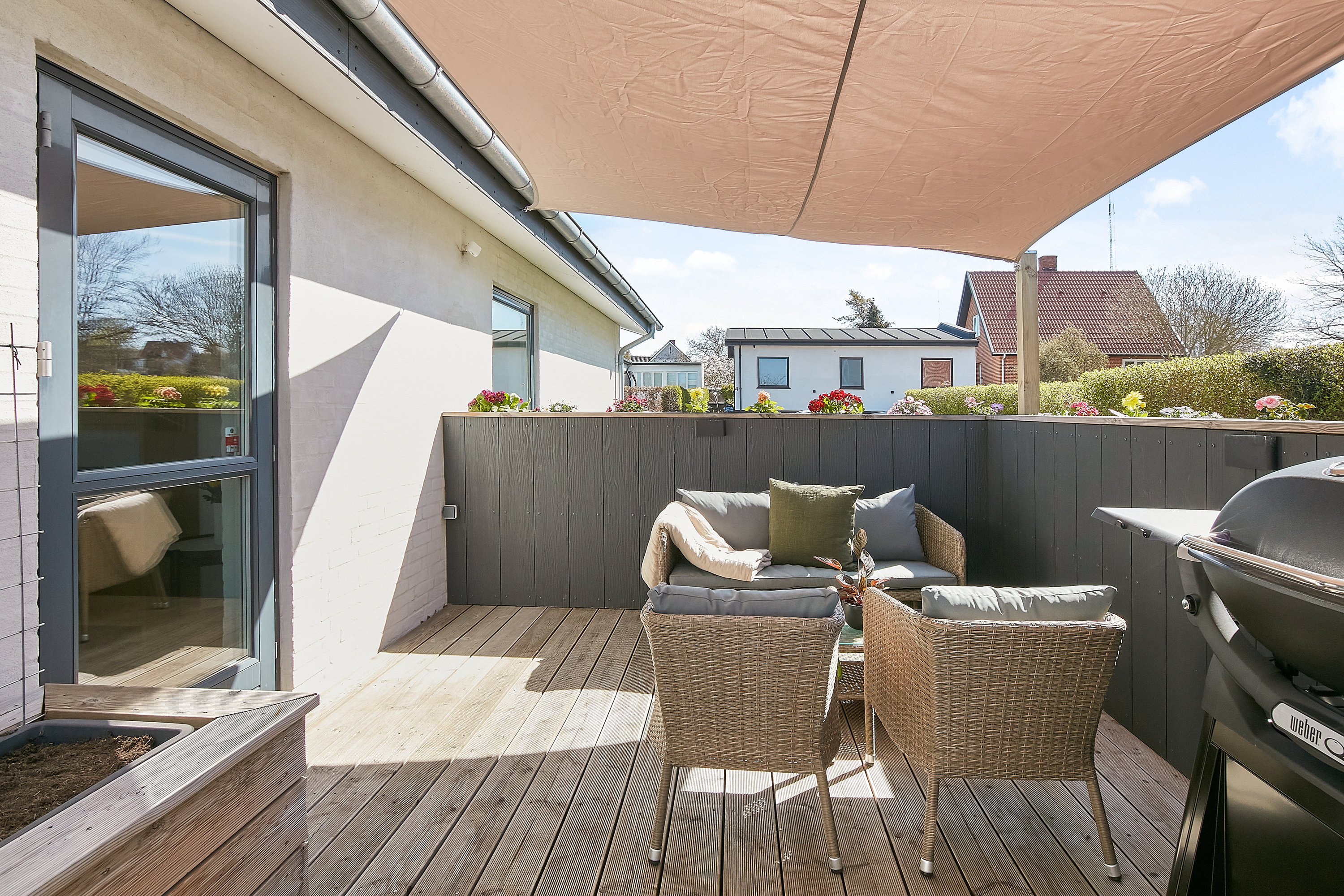 Fremhævet terrasse billede i fuldskærmstilstand. Billede af Håbetsvej 3, Stadionkvarteret, 8700 Horsens