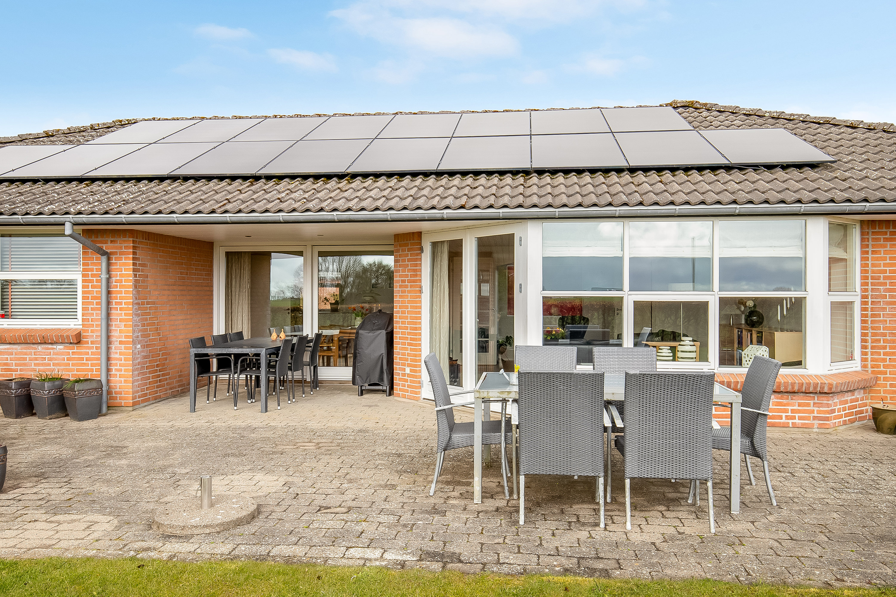 Fremhævet terrasse billede i fuldskærmstilstand. Billede af Nybovej 79, Ny Nørup, 7182 Bredsten