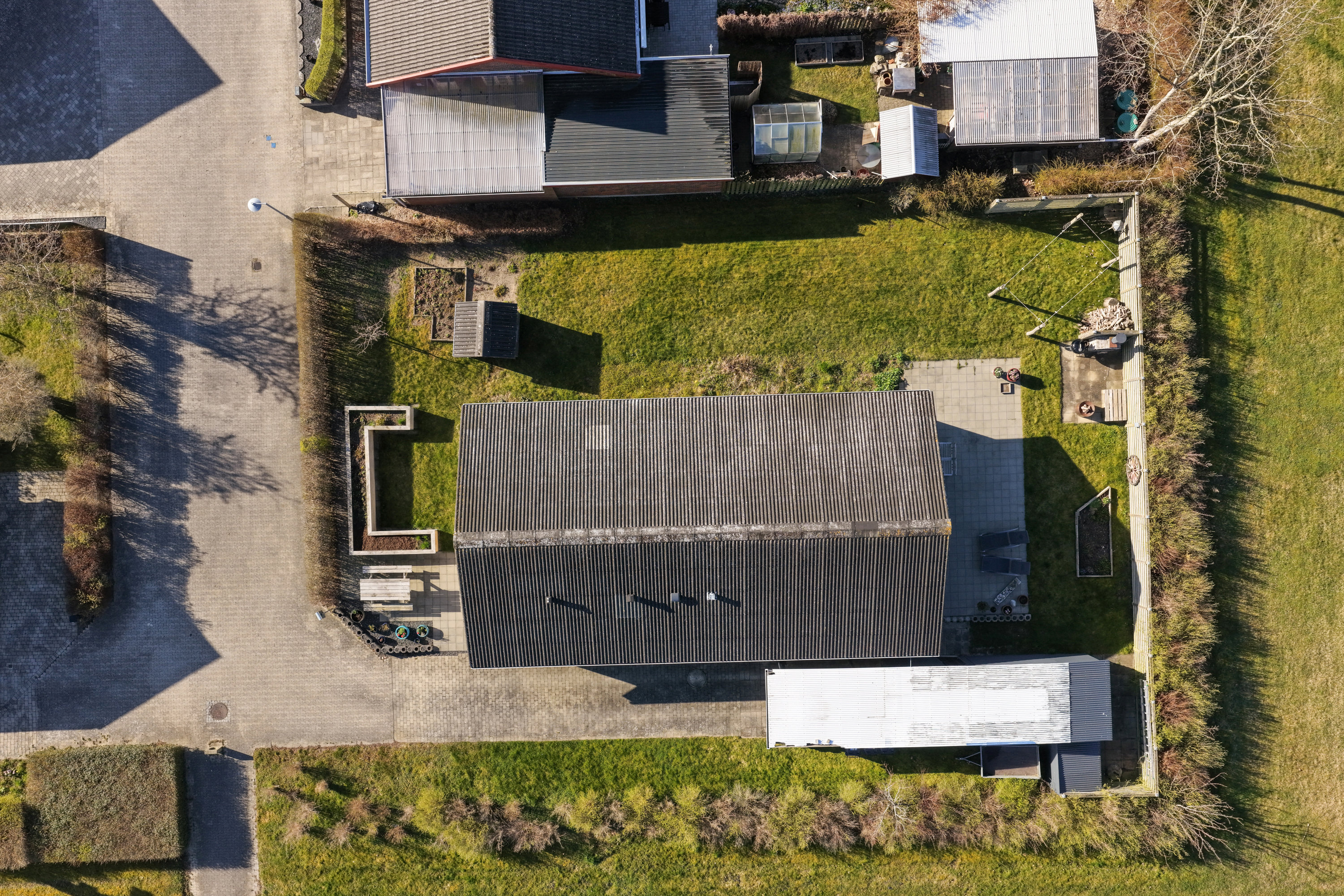 Fremhævet luftfoto billede i fuldskærmstilstand. Billede af Hjortevænget 42, 5800 Nyborg