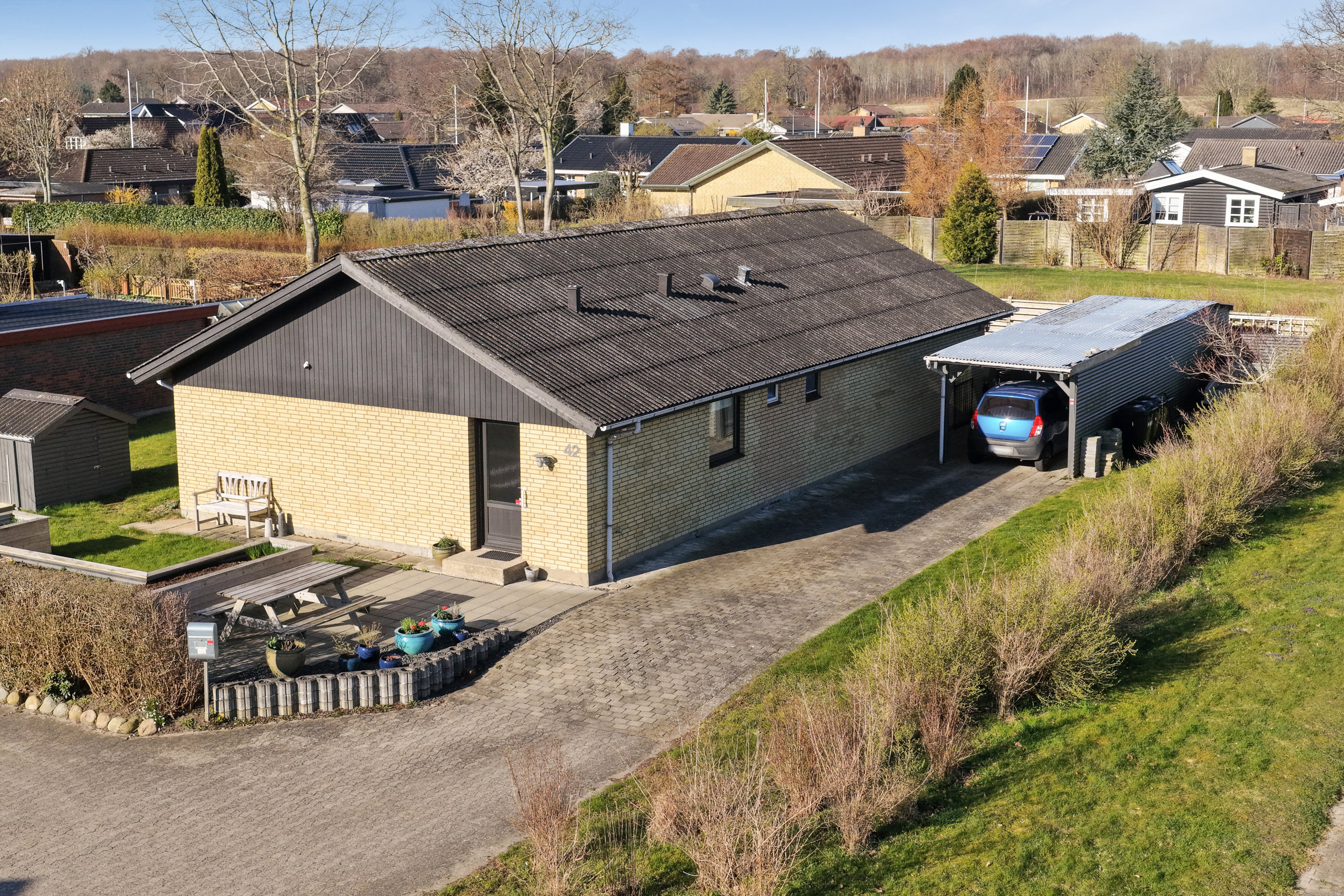 Villa: Facade på Hjortevænget 42, 5800 Nyborg