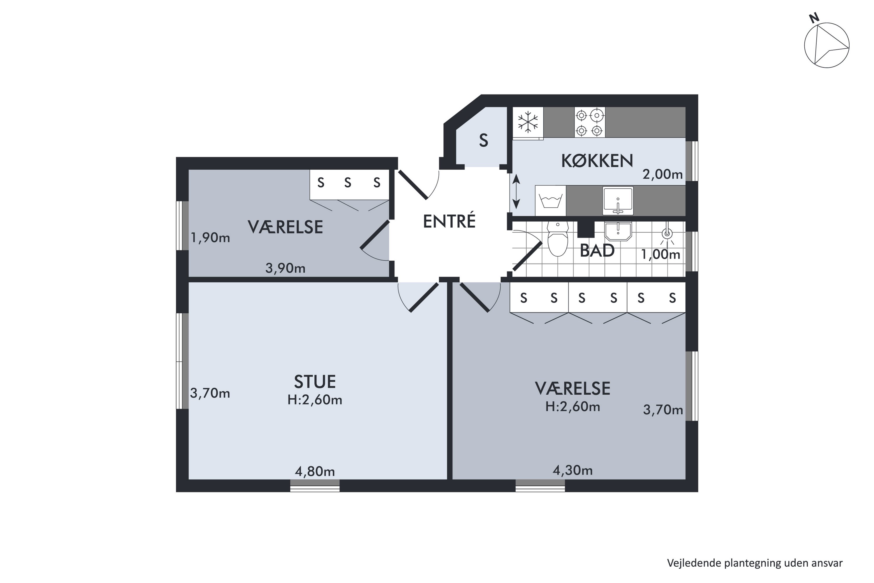 Plantegninger billede af Frederikssundsvej 388, st.. th., 2700 Brønshøj