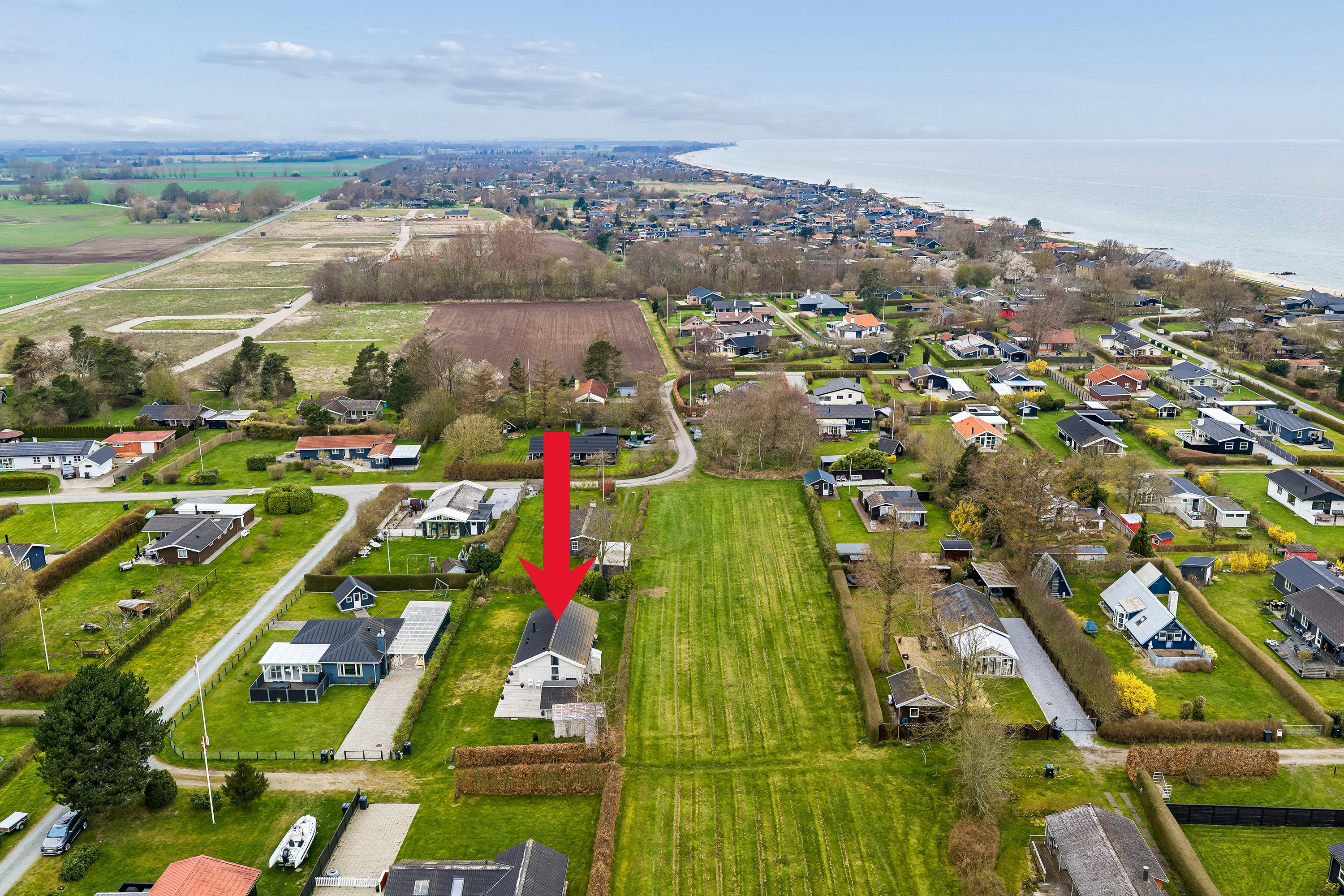 Fremhævet luftfoto billede i fuldskærmstilstand. Billede af Nørholmsvej 4, Østerballe, 5450 Otterup