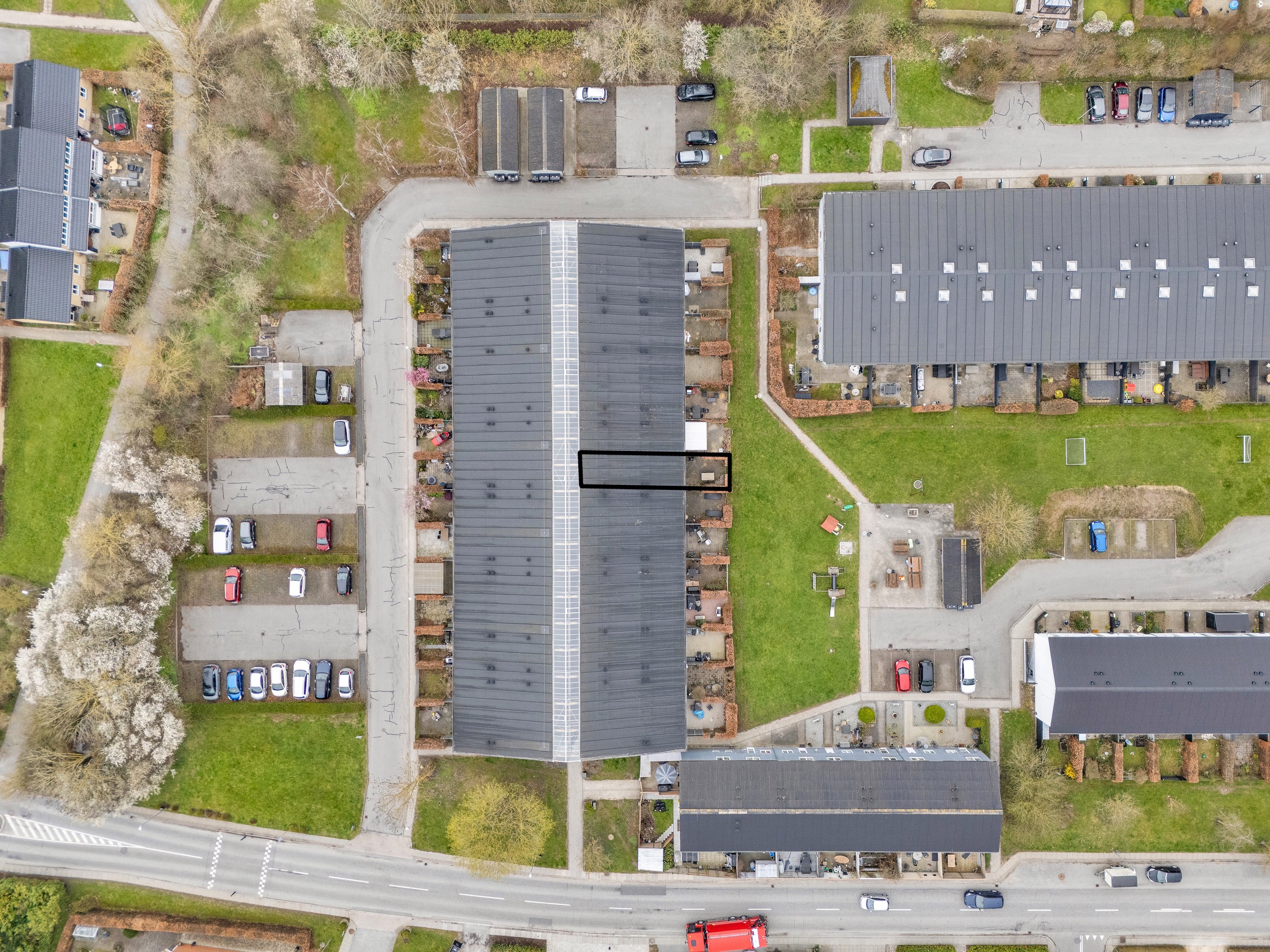 Fremhævet luftfoto billede i fuldskærmstilstand. Billede af Vestre Havevej 42, 8520 Lystrup