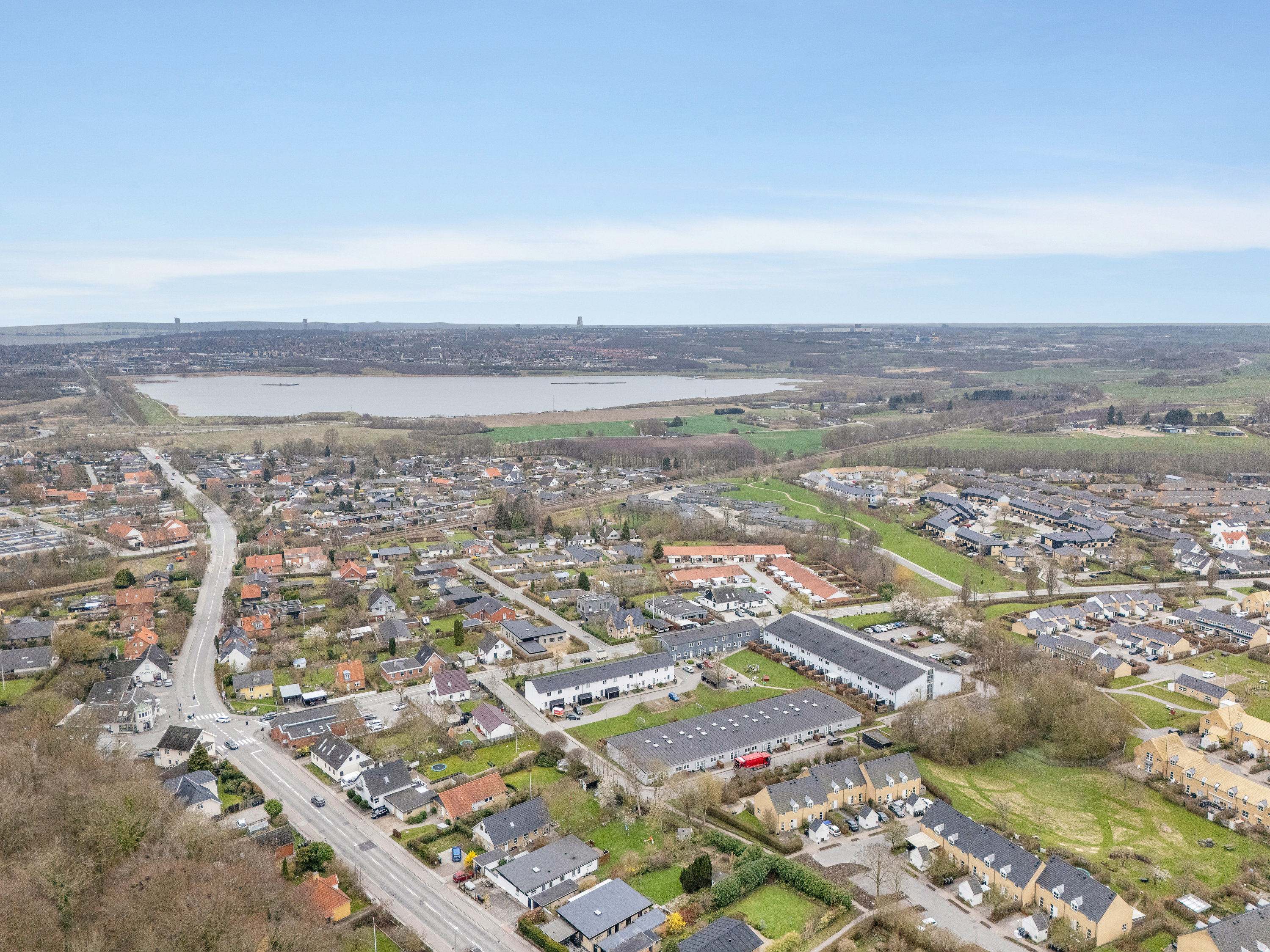 Fremhævet luftfoto billede i fuldskærmstilstand. Billede af Vestre Havevej 42, 8520 Lystrup