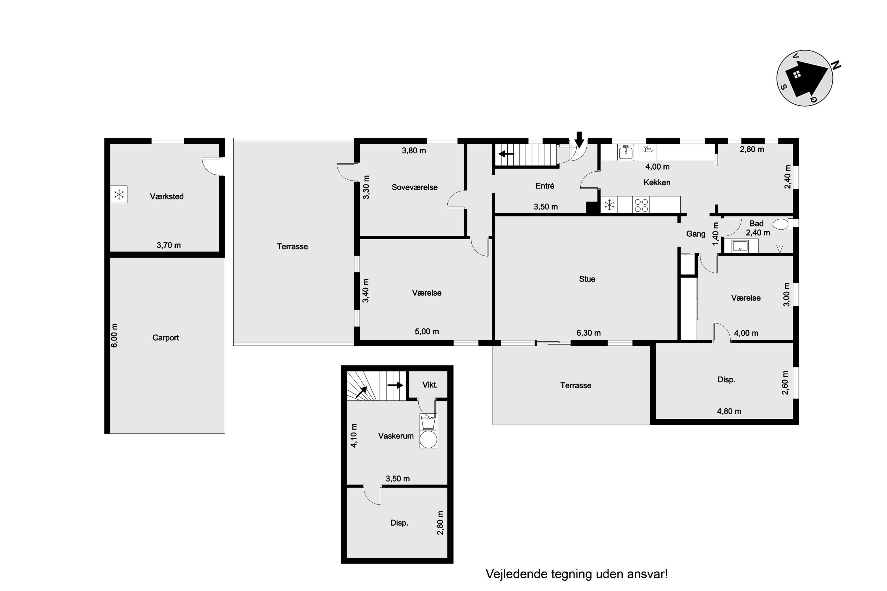 Plantegninger billede af Vestergade 11, 6960 Hvide Sande