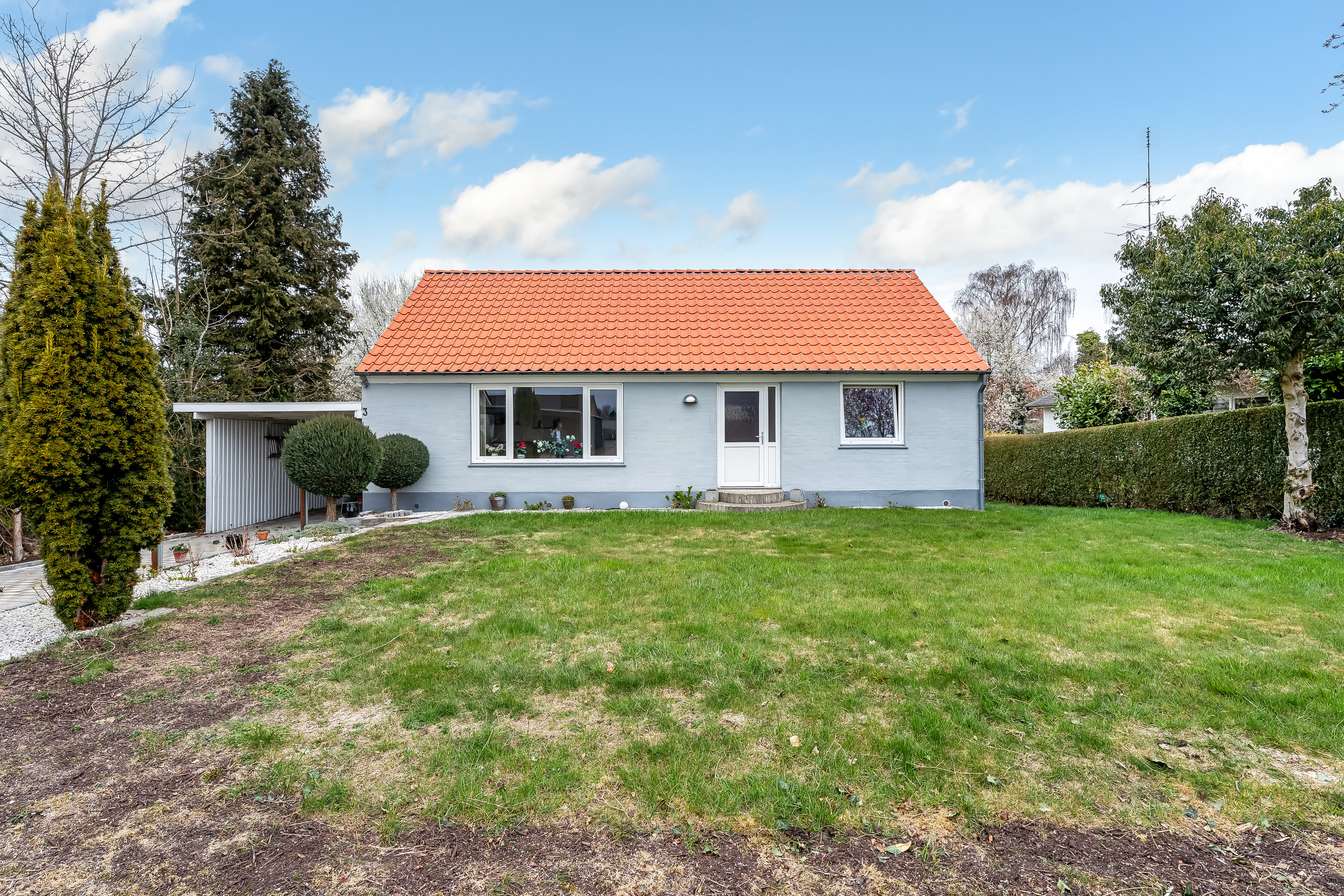 Villa: Facade på Højagervej 3, 4800 Nykøbing F